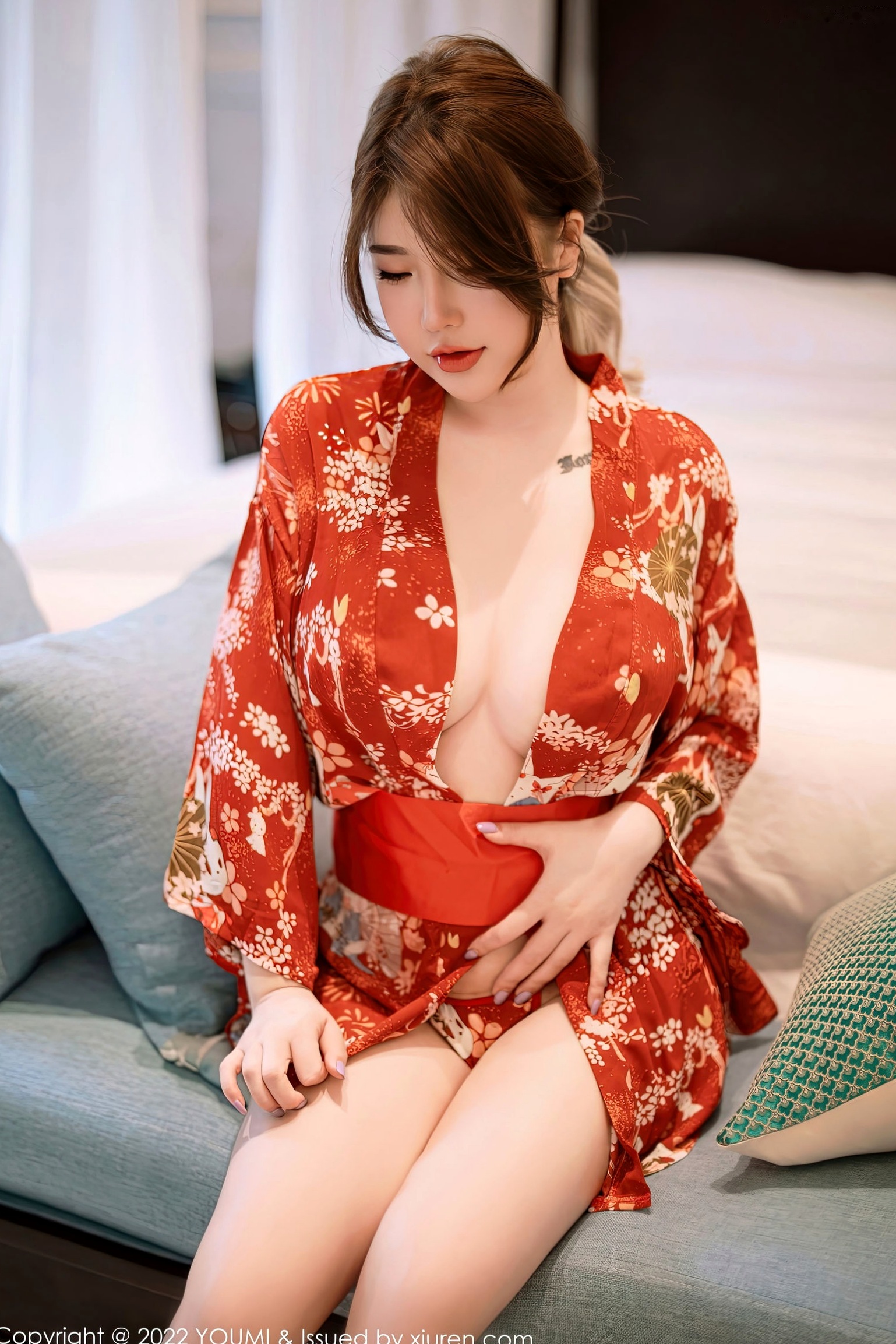 Gallery - YouMi尤蜜荟 - Chiness Model -865-小海臀Rena-西双版纳旅拍红色日式和服-性感私房照-诱惑写真尤蜜荟 - Chiness Model 和服私房照性感美臀 玲奈女神私房照_秀色女神 - image 2