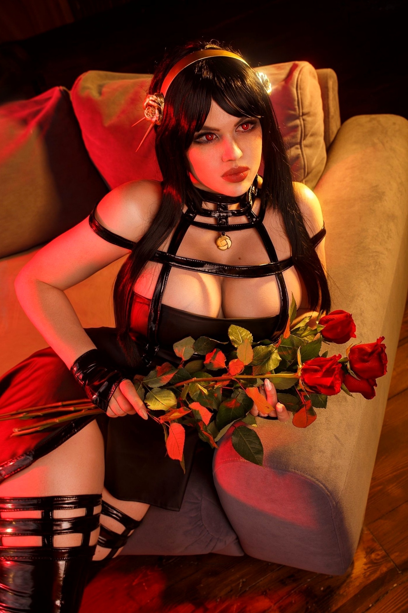 Gallery - Alice-约尔福杰Yor-荆棘公主漆皮战衣Cosplay，魅惑红玫瑰与黑丝长靴的致命私房写真角色扮演性感诱惑私房照制服 林妃媛女神私房照_秀色女神 - image 11