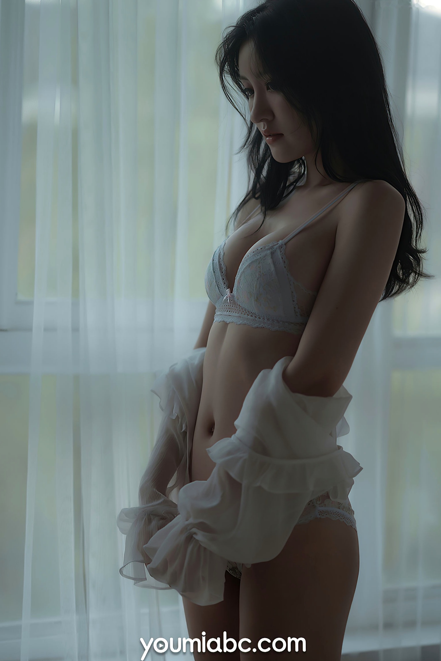 Gallery - YouMi尤蜜-沈梦瑶《飘窗幻梦》私房照，窗边薄纱下的曼妙身姿，高清性感诱惑写真尤蜜荟 - Chiness Model 私房照性感女神诱惑 沈梦瑶女神私房照_秀色女神 - image 6