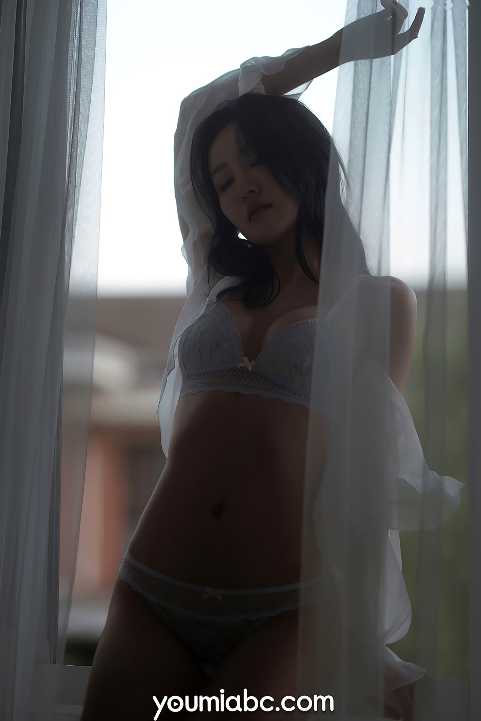 Gallery - YouMi尤蜜-沈梦瑶《飘窗幻梦》私房照，窗边薄纱下的曼妙身姿，高清性感诱惑写真尤蜜荟 - Chiness Model 私房照性感女神诱惑 沈梦瑶女神私房照_秀色女神 - image 16