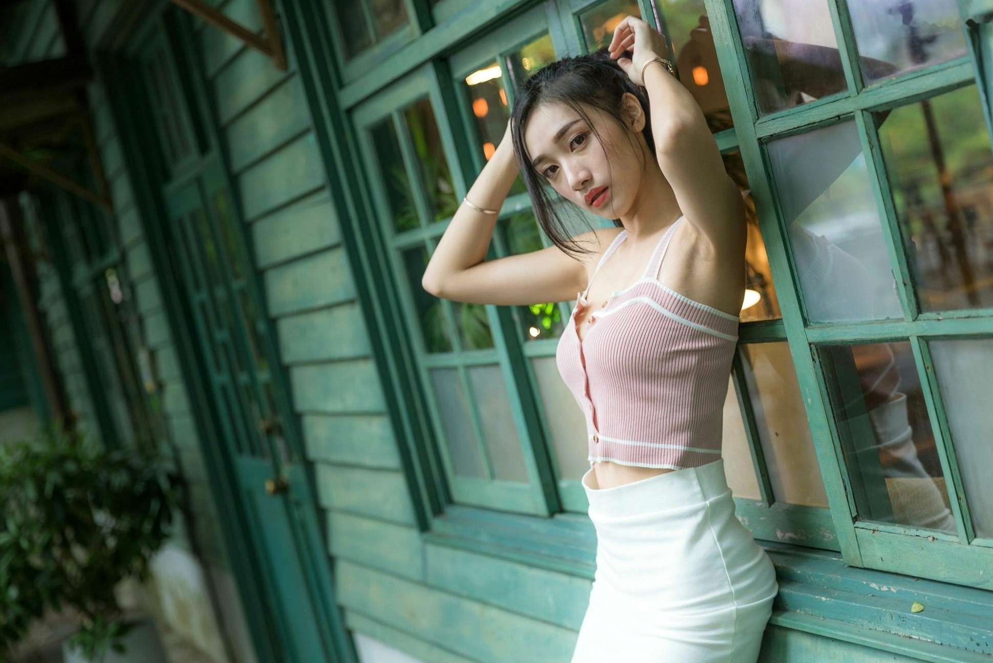 Gallery - 台湾正妹段璟乐：花博公园高清街拍写真，百变女神清纯与性感并存台湾街拍女神清新性感 段乐乐女神私房照_秀色女神 - image 5