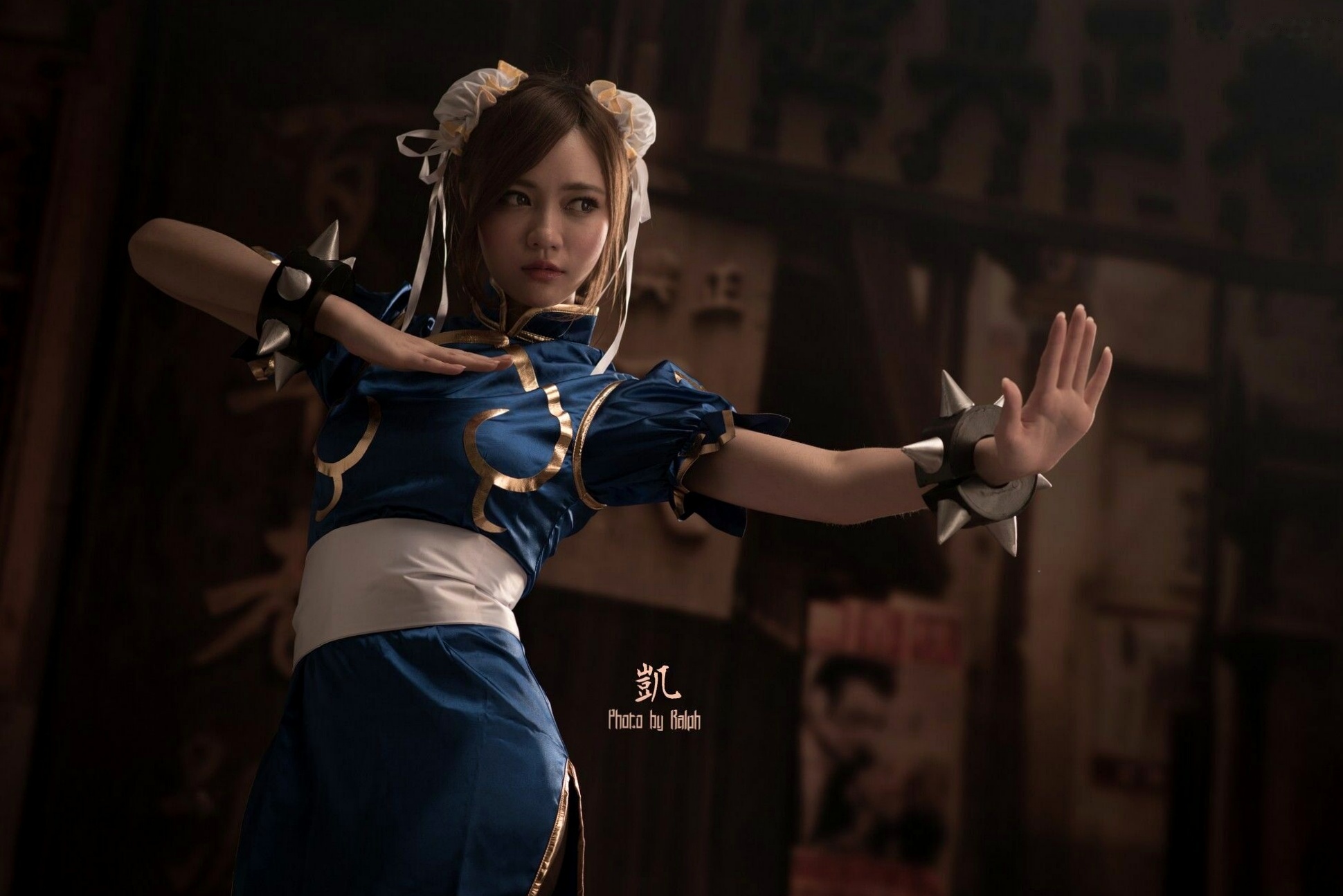 Gallery - 台湾正妹苏小立《春丽》Cosplay写真集，经典格斗角色扮演，蓝旗袍丝袜美腿秀，傲娇清纯女神角色扮演台湾制服女神美腿 苏小立女神私房照_秀色女神 - image 1