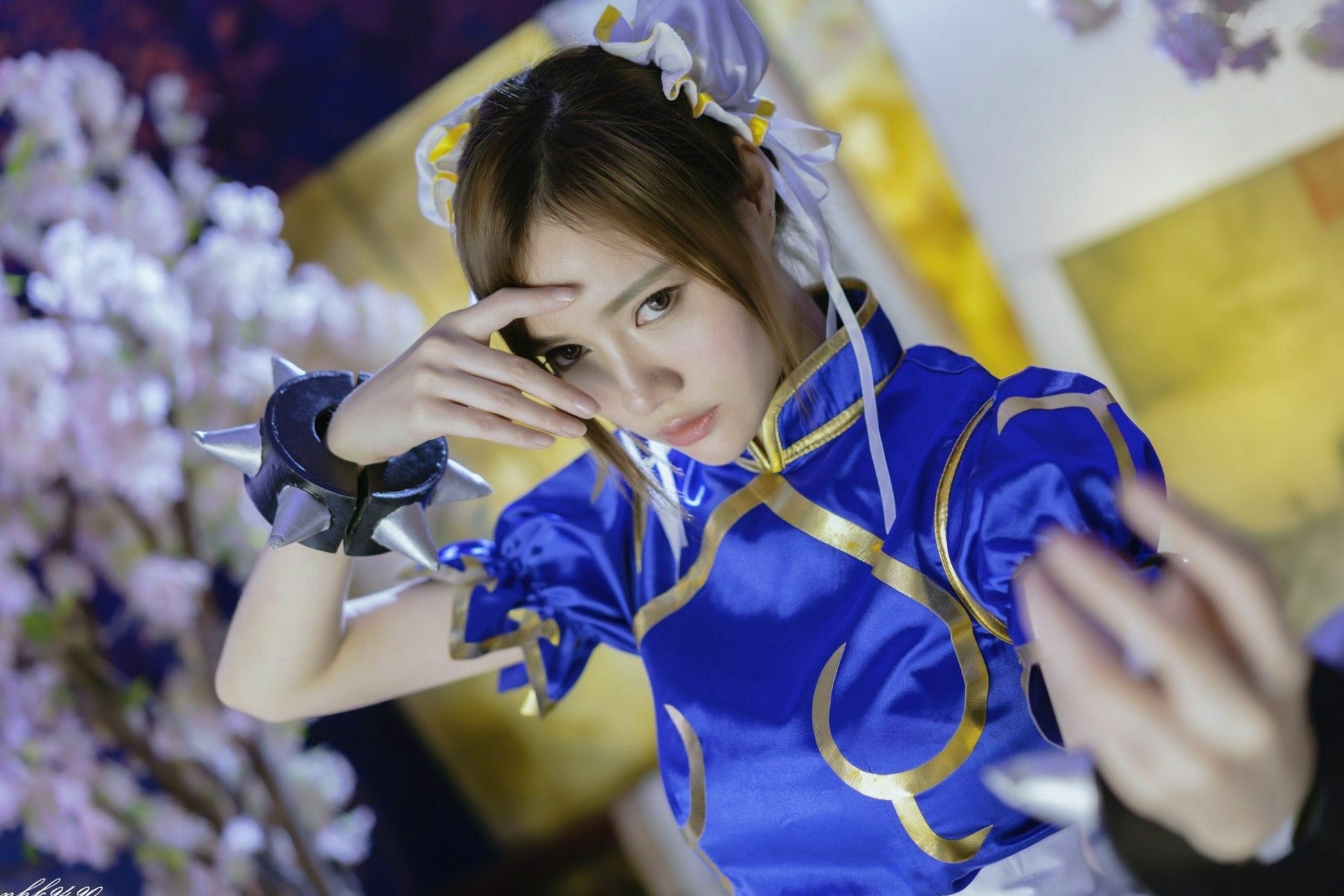 Gallery - 台湾正妹苏小立《春丽》Cosplay写真集，经典格斗角色扮演，蓝旗袍丝袜美腿秀，傲娇清纯女神角色扮演台湾制服女神美腿 苏小立女神私房照_秀色女神 - image 22