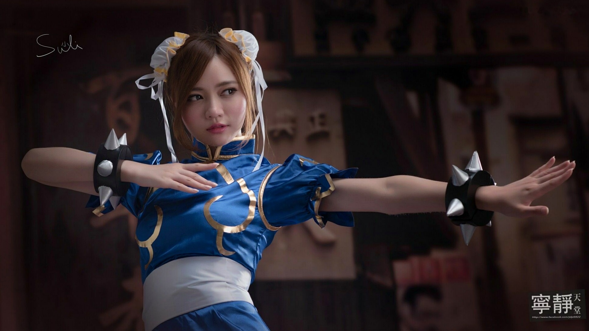 Gallery - 台湾正妹苏小立《春丽》Cosplay写真集，经典格斗角色扮演，蓝旗袍丝袜美腿秀，傲娇清纯女神角色扮演台湾制服女神美腿 苏小立女神私房照_秀色女神 - image 26