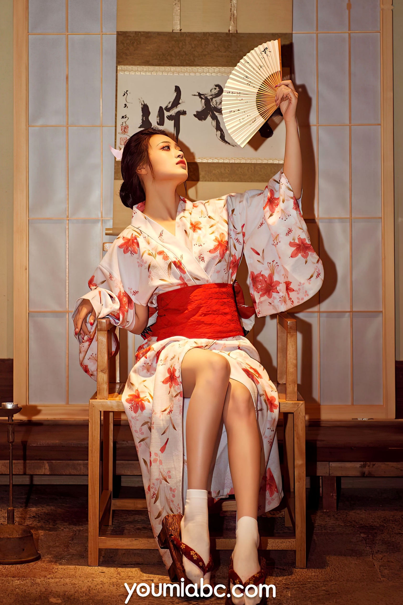 Gallery - YouMi尤蜜-萌萌《花魁道中》和服视觉盛宴，日系古典风格私房照，优雅与性感的碰撞和服角色扮演尤蜜荟 - Chiness Model 清纯私房照 陈雨萌女神私房照_秀色女神 - image 10