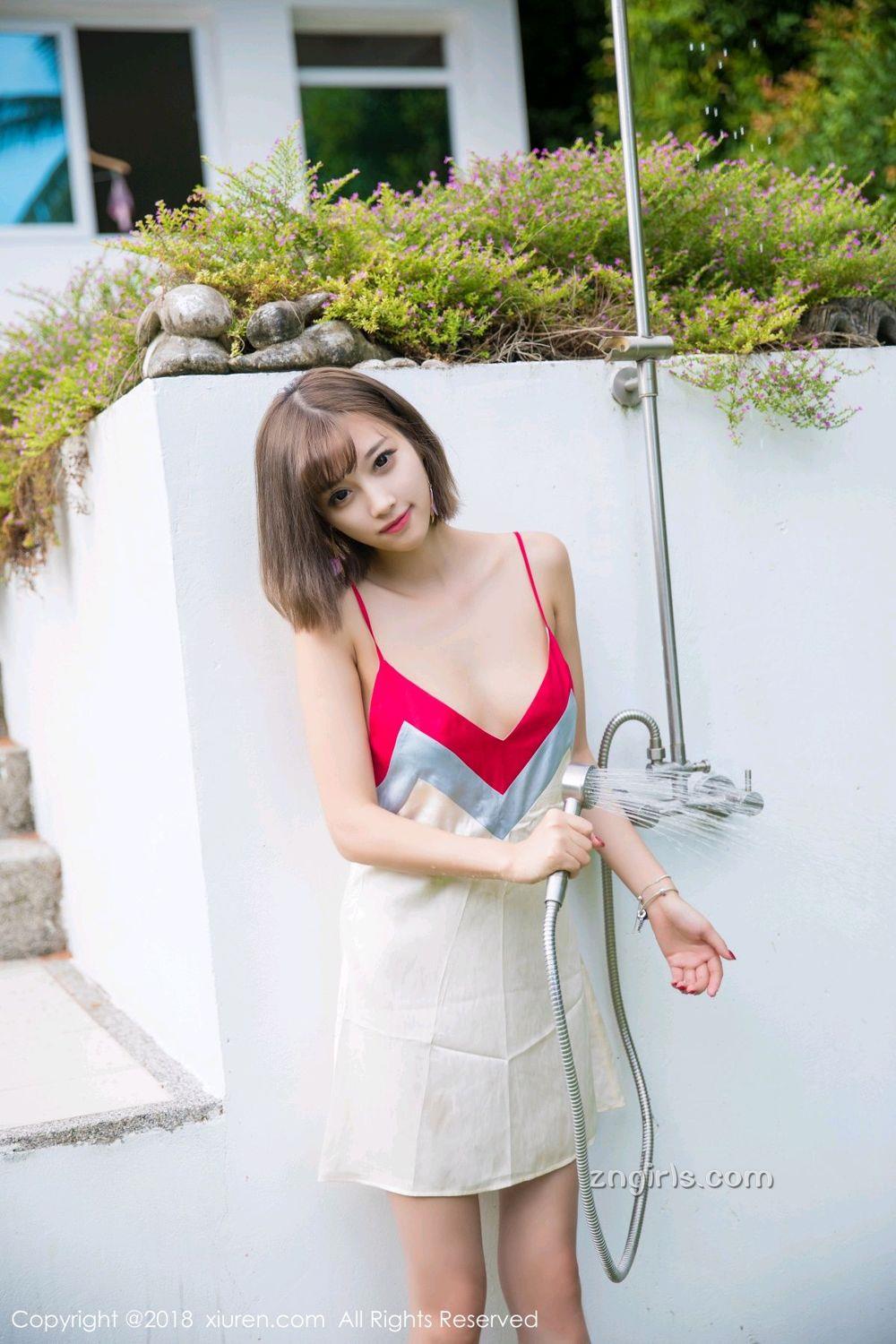 甜美女神杨晨晨 白衬衫与蕾丝内衣