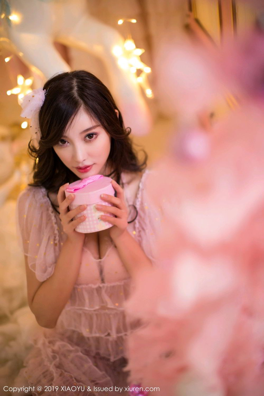甜美女神杨晨晨 纯白内衣圣诞礼物