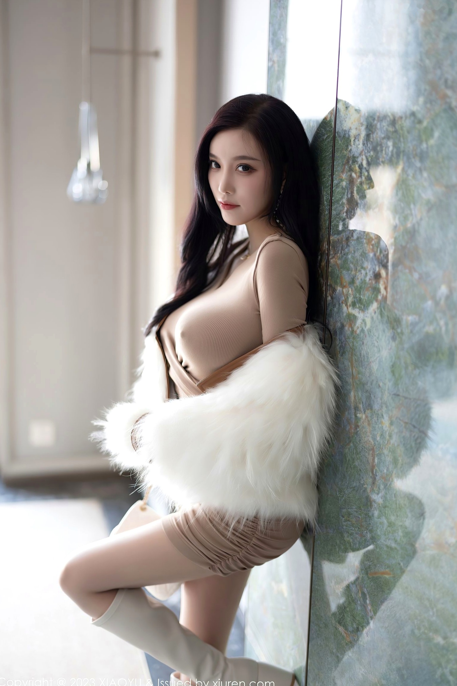 Gallery - XiaoYu语画界 - Painting World 968期：杨晨晨Yome杏色修身连衣裙私房写真，极致曼妙曲线尽显诱惑女神范，无圣光大尺度视觉盛宴语画界 - Painting World 私房照性感诱惑大尺度女神 杨晨晨Yome女神私房照_秀色女神 - image 4