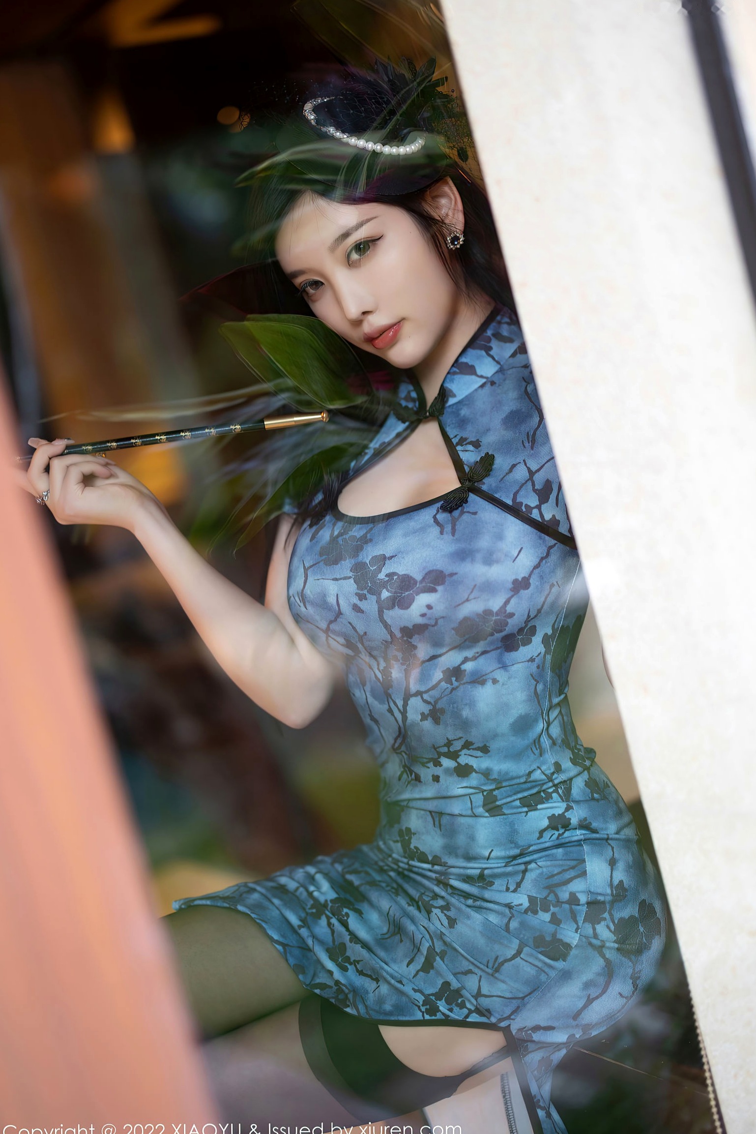 Gallery - XiaoYu语画界 - Painting World -826-杨晨晨Yome-蓝色修身旗袍与黑丝诱惑-泳池畔高清写真-东方韵致与性感私房大片语画界 - Painting World 旗袍黑丝性感诱惑私房照 杨晨晨Yome女神私房照_秀色女神 - image 3