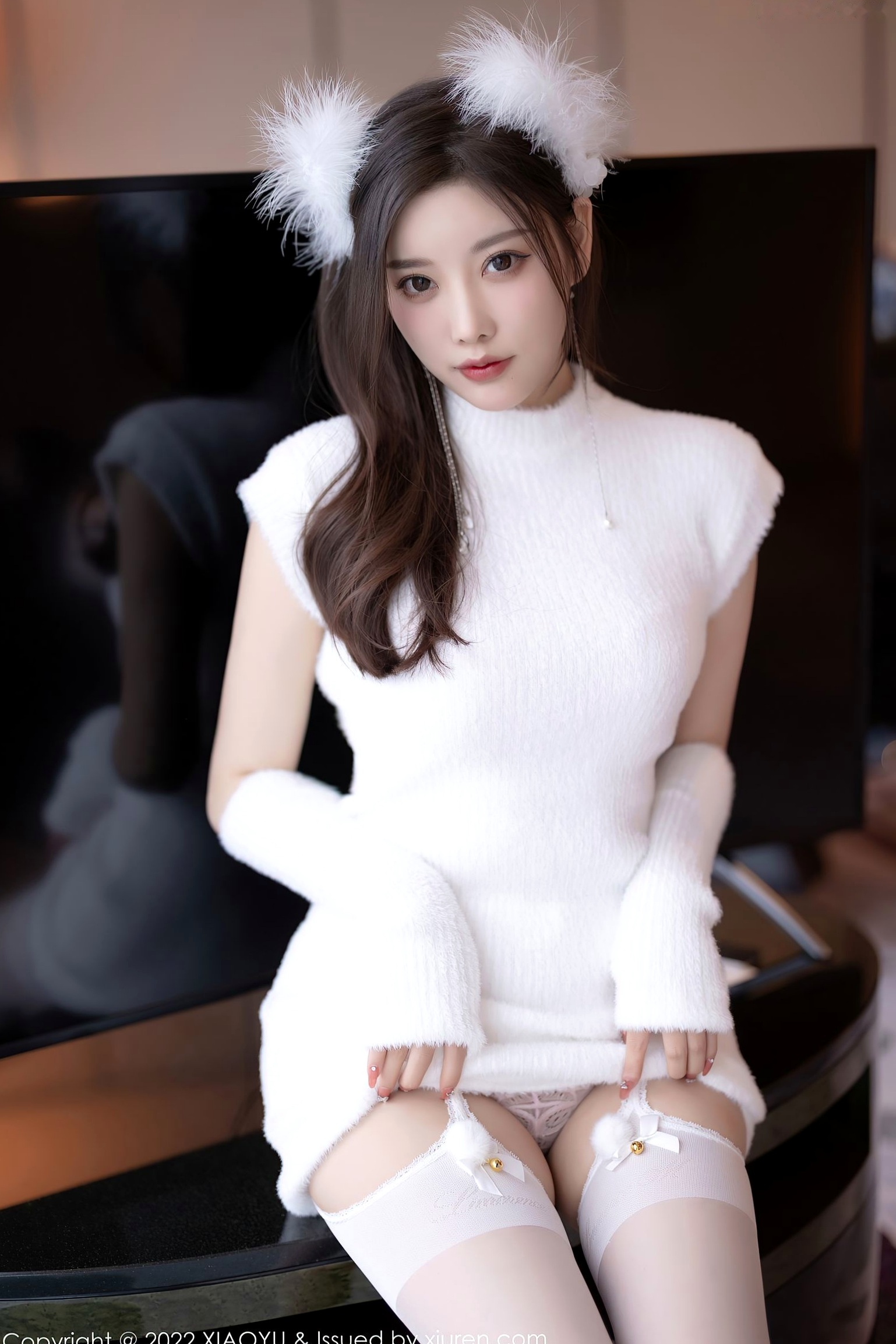 Gallery - XiaoYu语画界 - Painting World -777-杨晨晨Yome-白色蕾丝内衣白丝吊带袜纯欲风私房写真-2022.05.13 - 无圣光大尺度诱惑魅力语画界 - Painting World 性感诱惑私房照尤物美腿 杨晨晨Yome女神私房照_秀色女神 - image 4