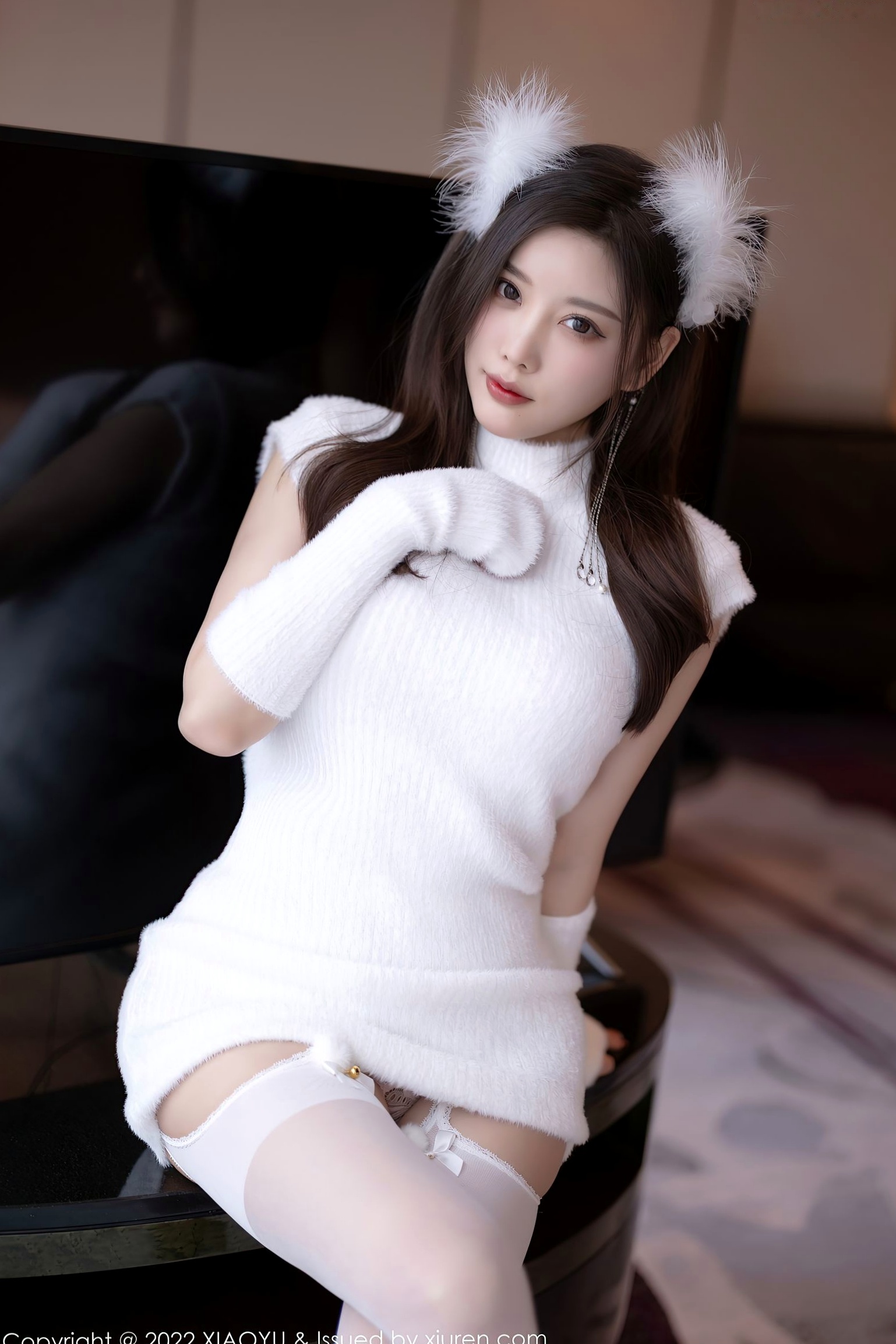 Gallery - XiaoYu语画界 - Painting World -777-杨晨晨Yome-白色蕾丝内衣白丝吊带袜纯欲风私房写真-2022.05.13 - 无圣光大尺度诱惑魅力语画界 - Painting World 性感诱惑私房照尤物美腿 杨晨晨Yome女神私房照_秀色女神 - image 9