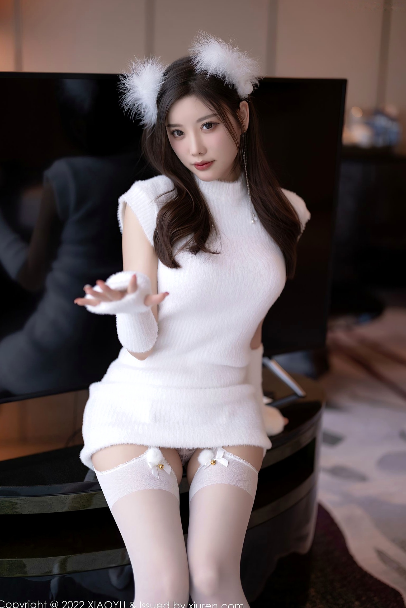 Gallery - XiaoYu语画界 - Painting World -777-杨晨晨Yome-白色蕾丝内衣白丝吊带袜纯欲风私房写真-2022.05.13 - 无圣光大尺度诱惑魅力语画界 - Painting World 性感诱惑私房照尤物美腿 杨晨晨Yome女神私房照_秀色女神 - image 11