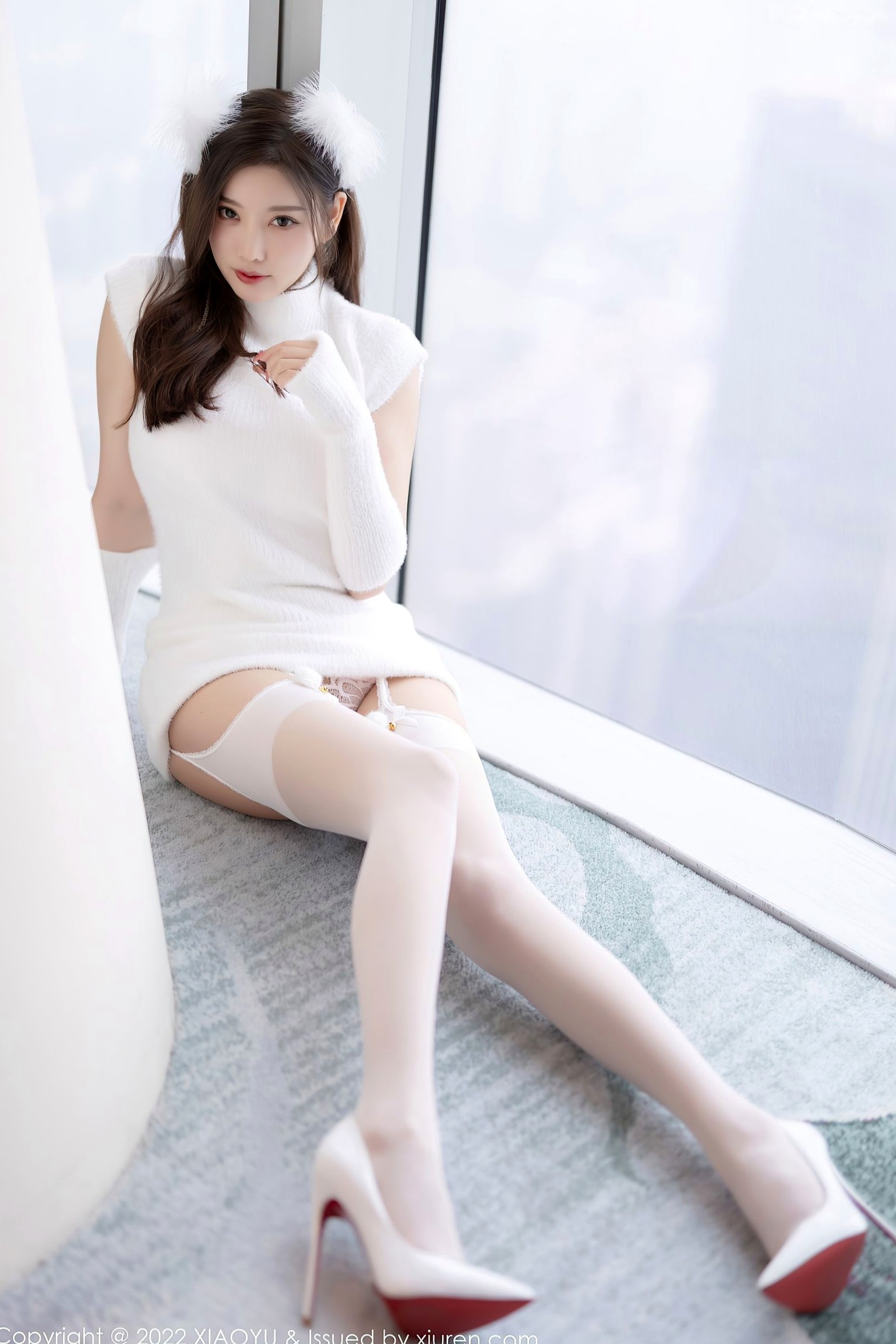 Gallery - XiaoYu语画界 - Painting World -777-杨晨晨Yome-白色蕾丝内衣白丝吊带袜纯欲风私房写真-2022.05.13 - 无圣光大尺度诱惑魅力语画界 - Painting World 性感诱惑私房照尤物美腿 杨晨晨Yome女神私房照_秀色女神 - image 15