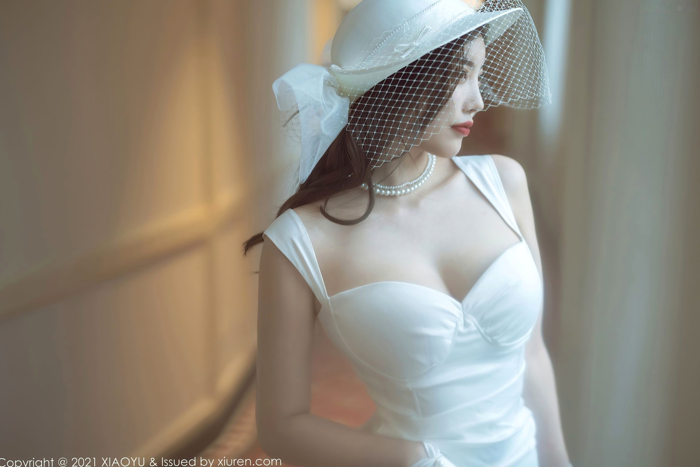 Gallery - XiaoYu语画界 - Painting World  杨晨晨：纯白礼服蕾丝吊带袜写真，优雅纯欲白月光女神，惊艳私房大尺度呈现语画界 - Painting World 性感诱惑私房照大尺度 杨晨晨Yome女神私房照_秀色女神 - image 27