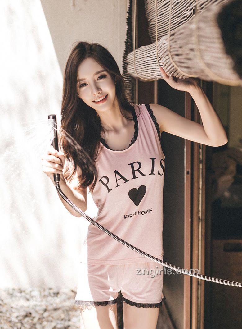 南韩美人孙允珠 唯美系吊带内衣三