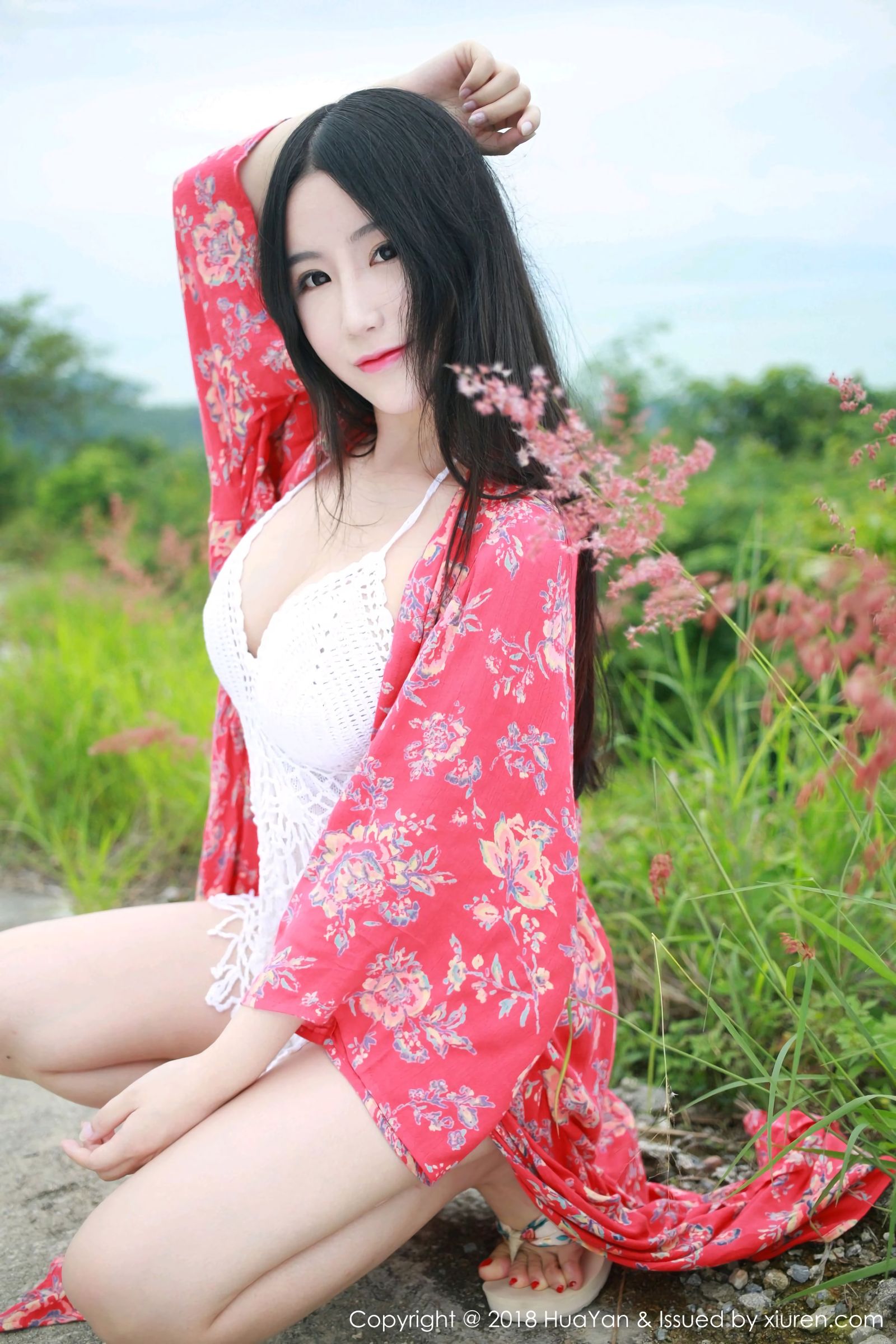 谢芷馨苏梅岛旅拍 和服比基尼的诱惑