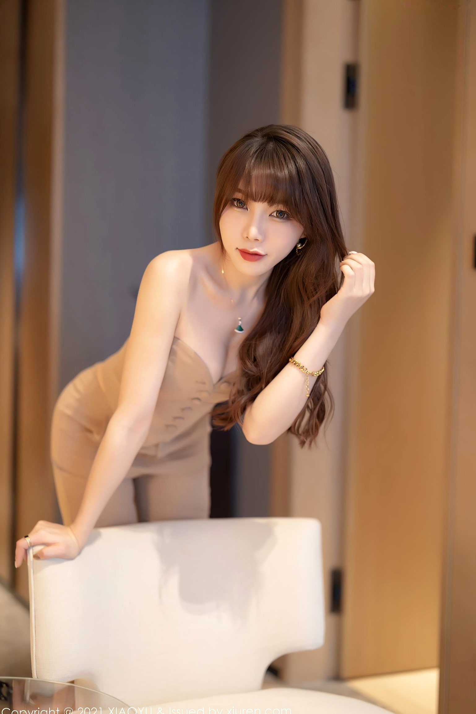 Gallery - XiaoYu语画界 - Painting World -664-芝芝Booty-职场御姐杏色套装-私房摄影诱惑-2021.11.29-无圣光大尺度私房照性感诱惑御女郎 - Royal Lady 语画界 - Painting World  陈芝女神私房照_秀色女神 - image 17