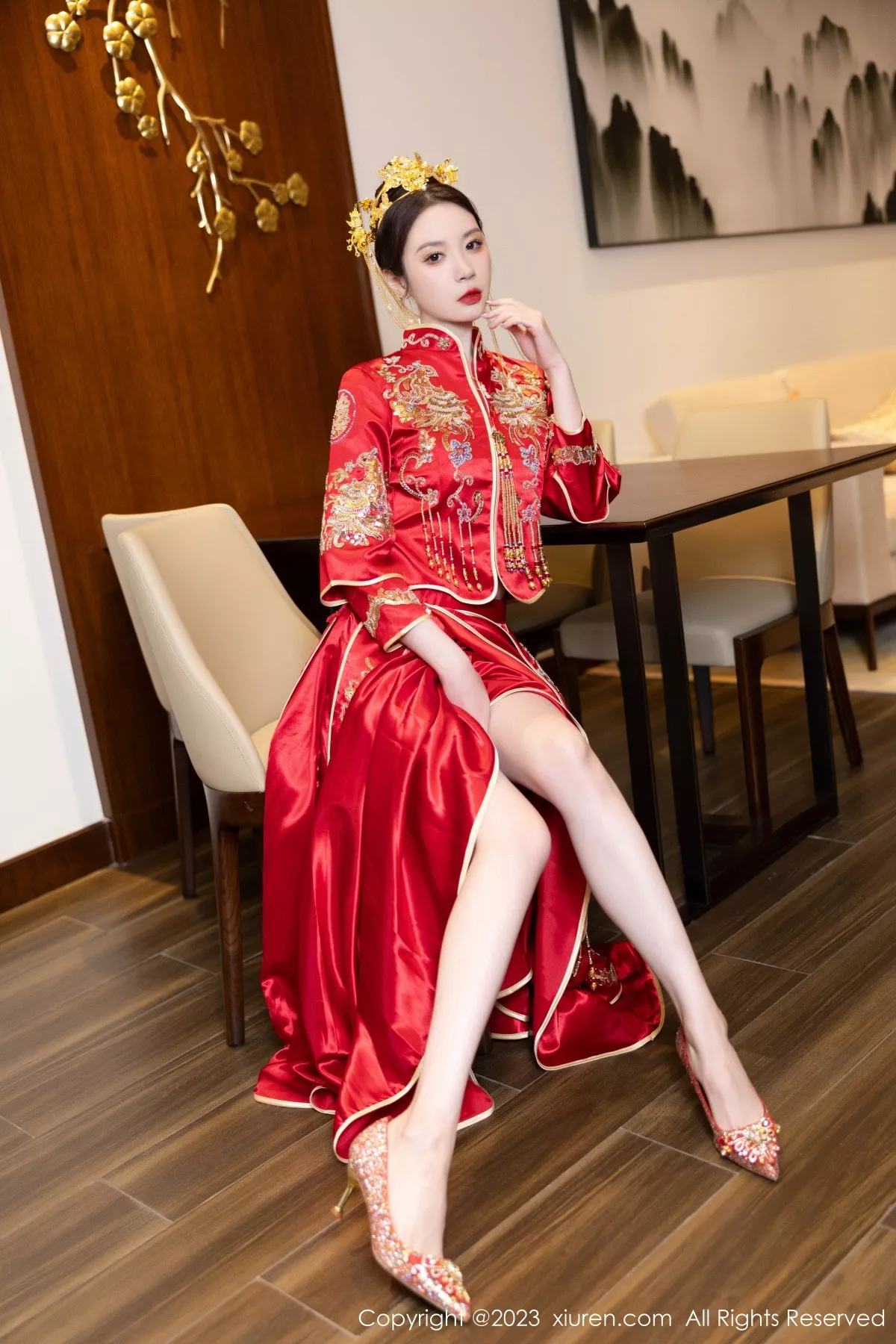 [XiuRen]高清写真图 2023.12.05 No.7766 梦心玥 婚嫁美腿