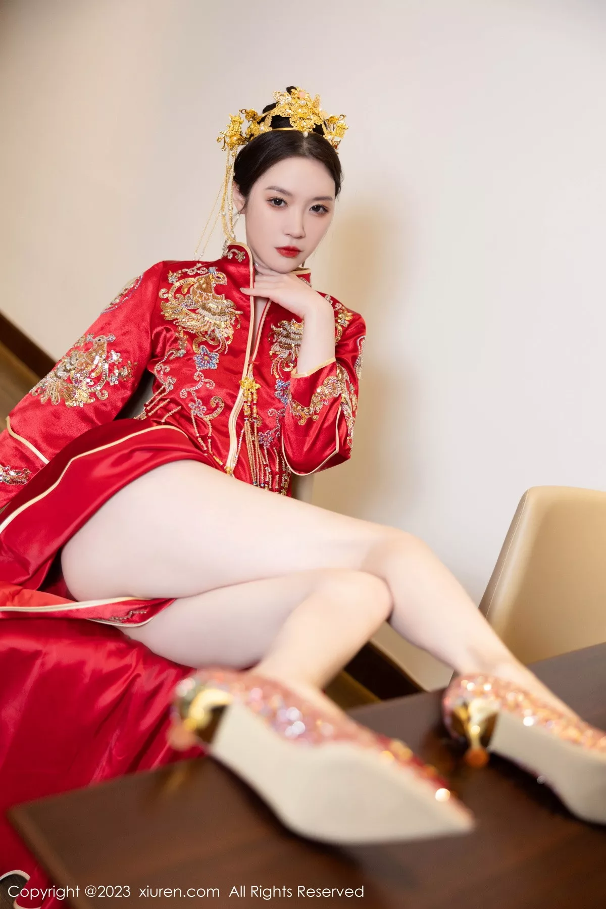 [XiuRen]高清写真图 2023.12.05 No.7766 梦心玥 婚嫁美腿