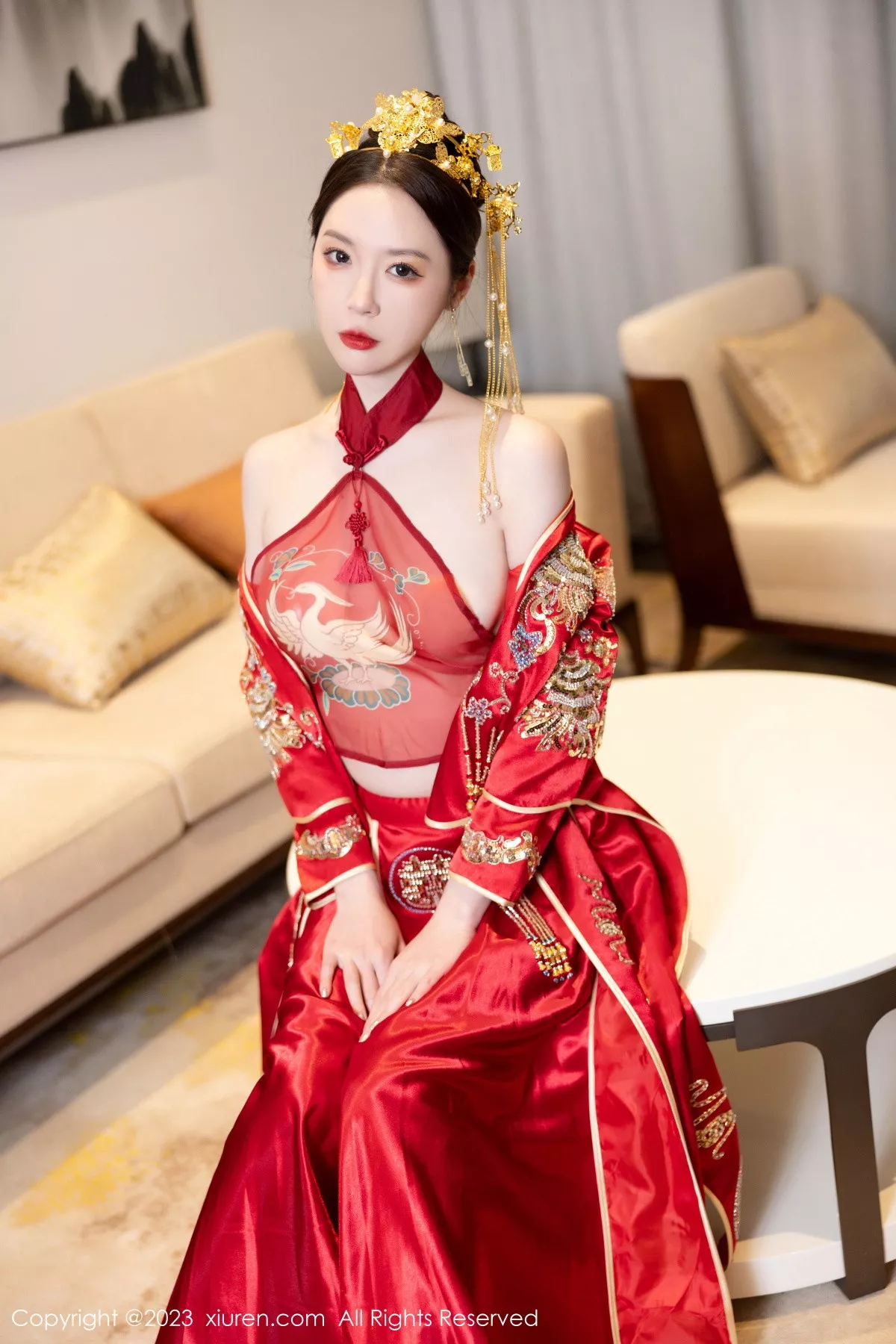 [XiuRen]高清写真图 2023.12.05 No.7766 梦心玥 婚嫁美腿