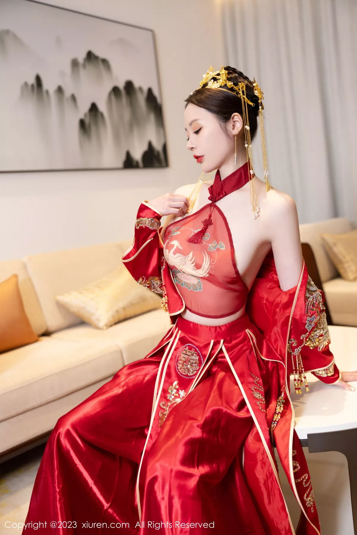 [XiuRen]高清写真图 2023.12.05 No.7766 梦心玥 婚嫁美腿