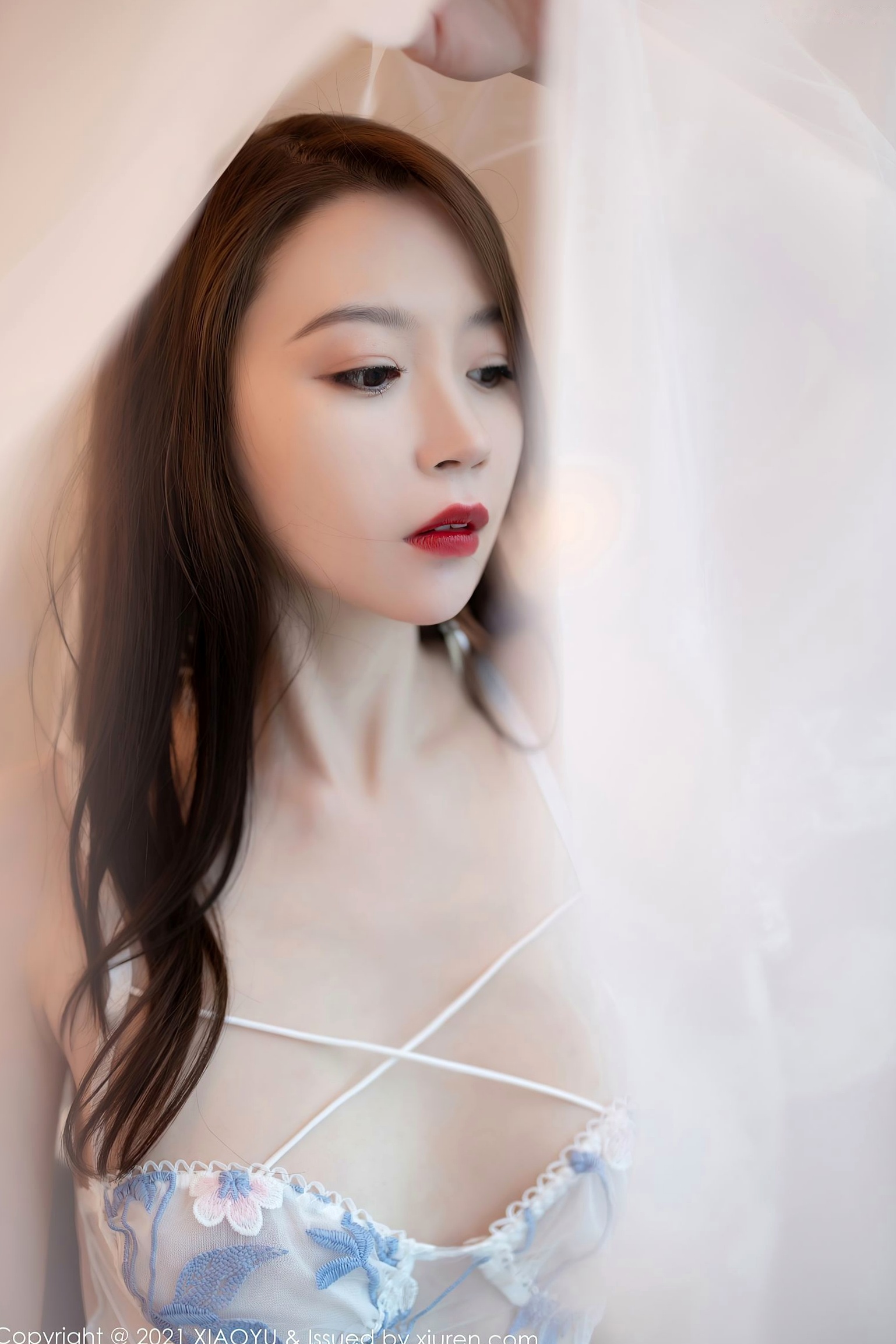 Gallery - XiaoYu语画界 - Painting World -687-梦心玥-淡蓝色短裙与白色蕾丝内衣-酒店私房写真-无圣光大尺度唯美套图语画界 - Painting World 私房照内衣性感大尺度 梦心玥女神私房照_秀色女神 - image 41