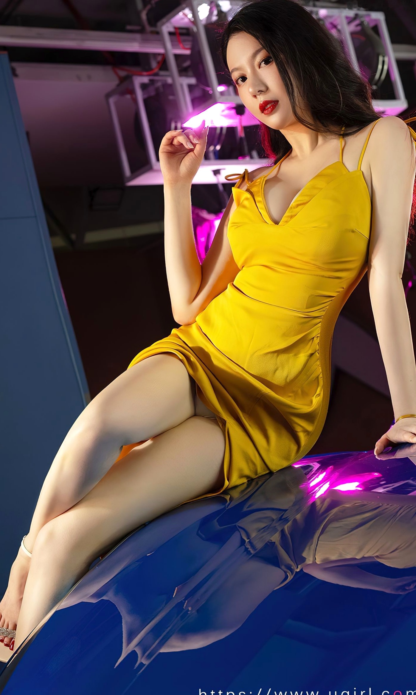 Gallery - UGirlsApp尤果圈 - Chiness Model -2651-钟晴《完美邂逅》：黄色吊带短裙车模大片，豪车跑车女神秀性感身材与撩人美腿爱尤物 - Love Beauty 性感诱惑尤物美腿尤果网 - Chiness Model  钟晴女神私房照_秀色女神 - image 15