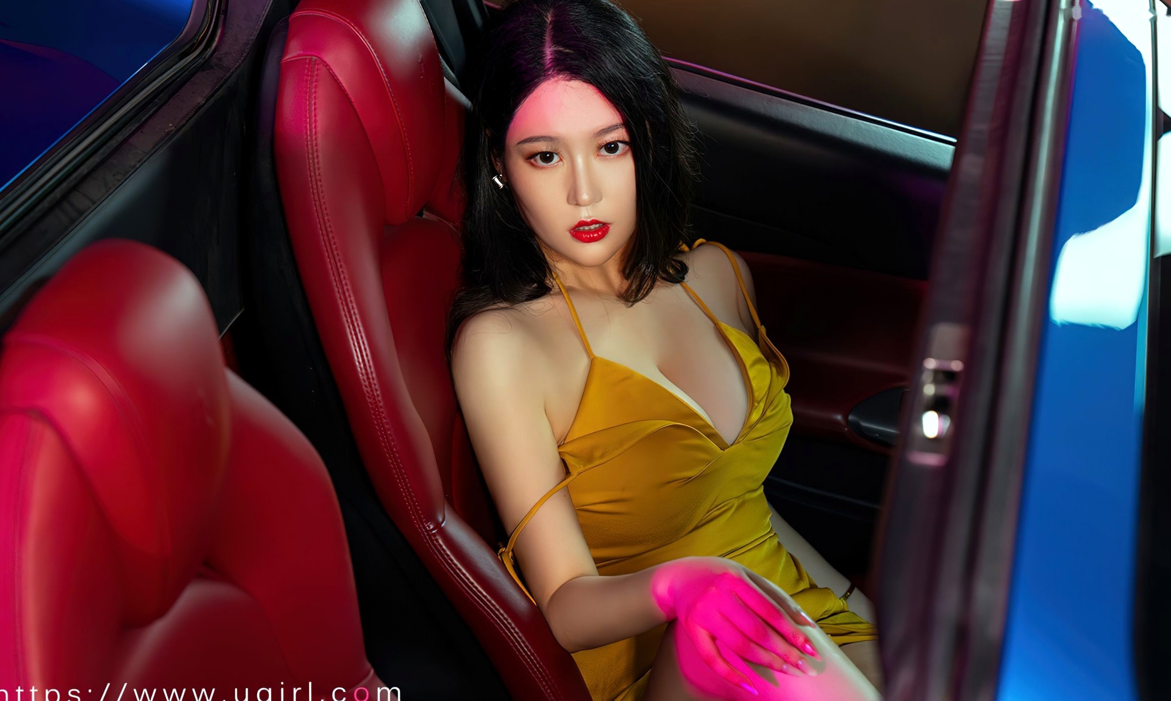Gallery - UGirlsApp尤果圈 - Chiness Model -2651-钟晴《完美邂逅》：黄色吊带短裙车模大片，豪车跑车女神秀性感身材与撩人美腿爱尤物 - Love Beauty 性感诱惑尤物美腿尤果网 - Chiness Model  钟晴女神私房照_秀色女神 - image 29