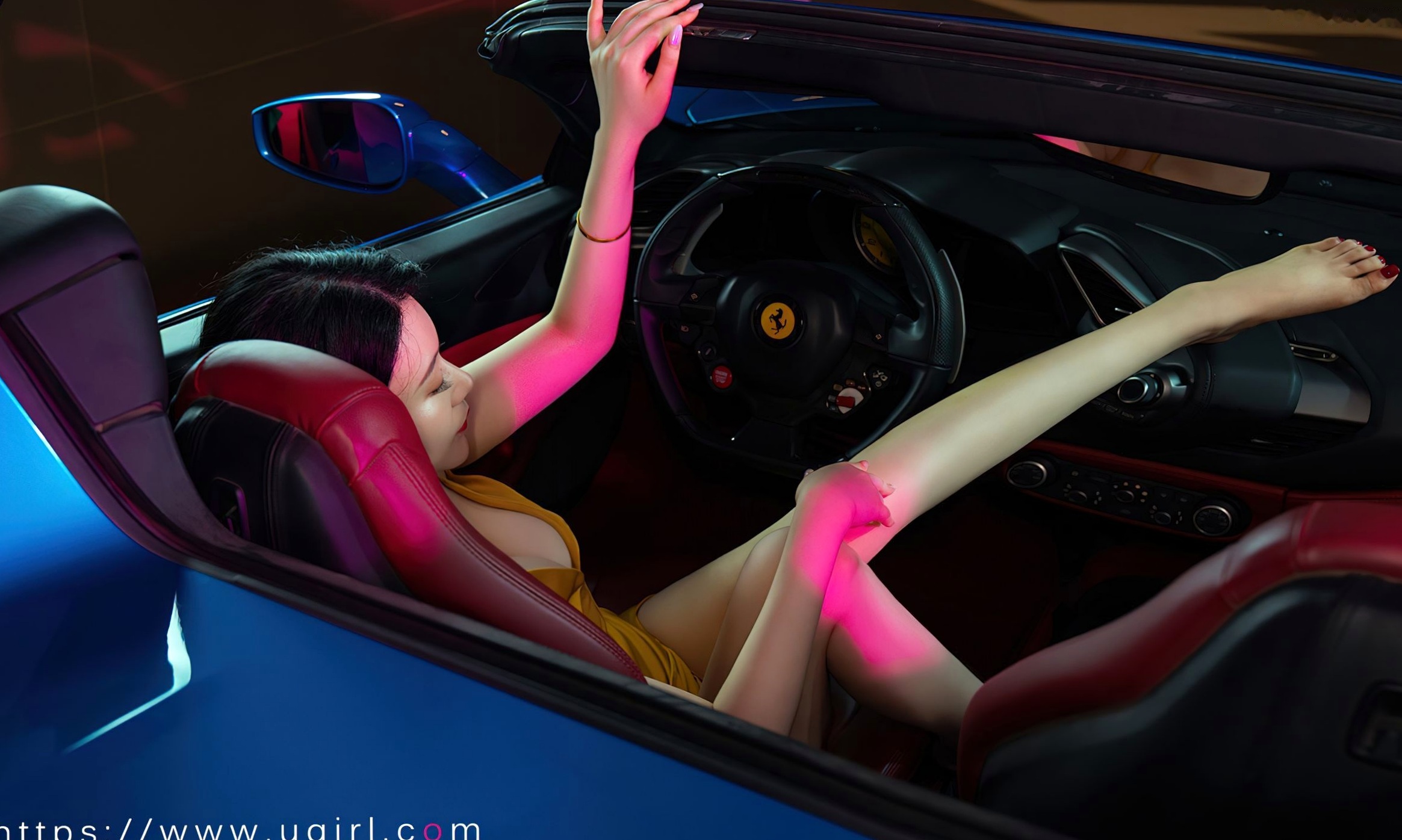 Gallery - UGirlsApp尤果圈 - Chiness Model -2651-钟晴《完美邂逅》：黄色吊带短裙车模大片，豪车跑车女神秀性感身材与撩人美腿爱尤物 - Love Beauty 性感诱惑尤物美腿尤果网 - Chiness Model  钟晴女神私房照_秀色女神 - image 31