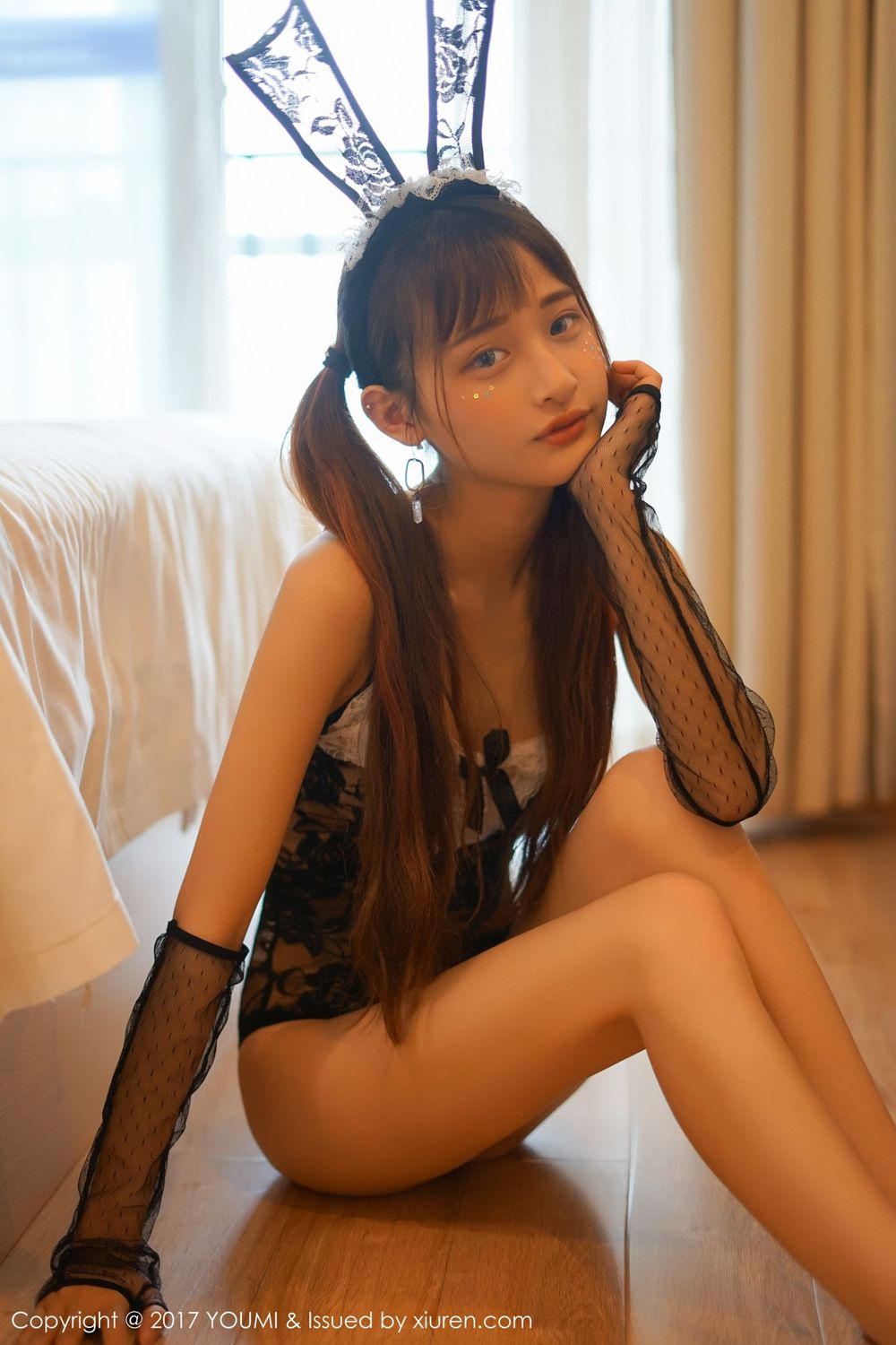 小鸟依人little贝壳 女仆蕾丝兔比基尼
