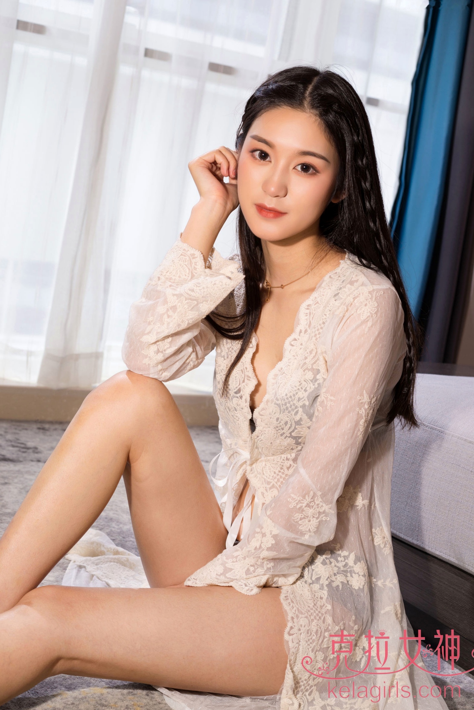 Gallery - KelaGirls克拉女神-汤怡-《螓首蛾眉》私房写真，身着白色蕾丝睡袍，尽显居家纯欲与优雅性感魅力克拉女神私房照性感气质诱惑 汤怡女神私房照_秀色女神 - image 19