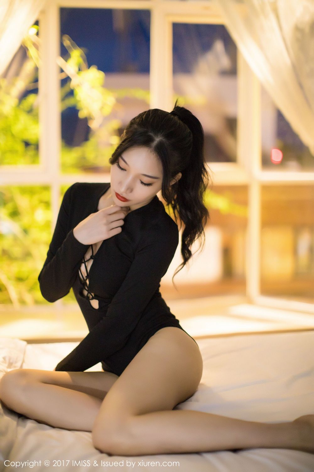 模特小狐狸Sica 黑色内衣妖娆曲线