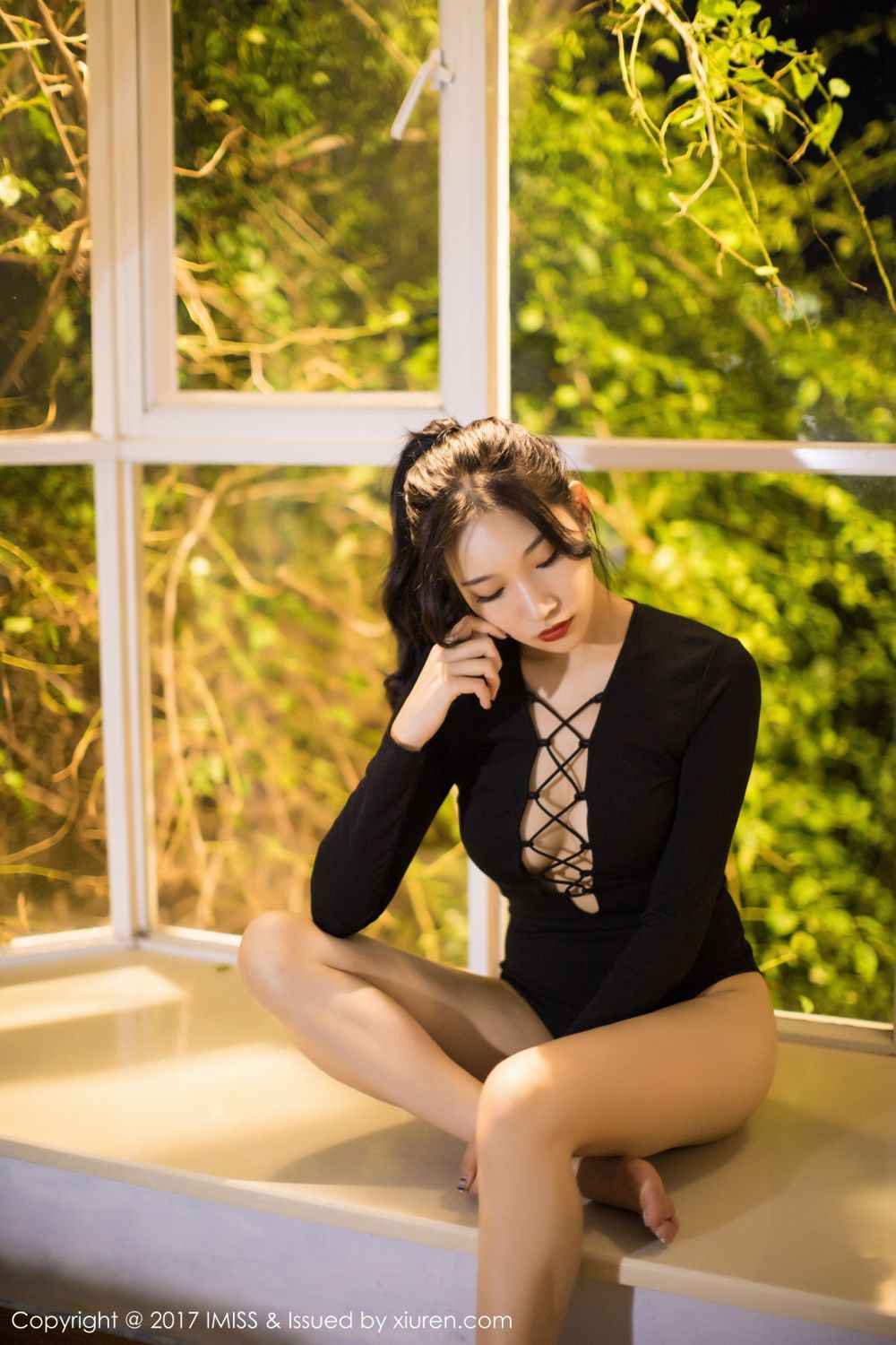 模特小狐狸Sica 黑色内衣妖娆曲线