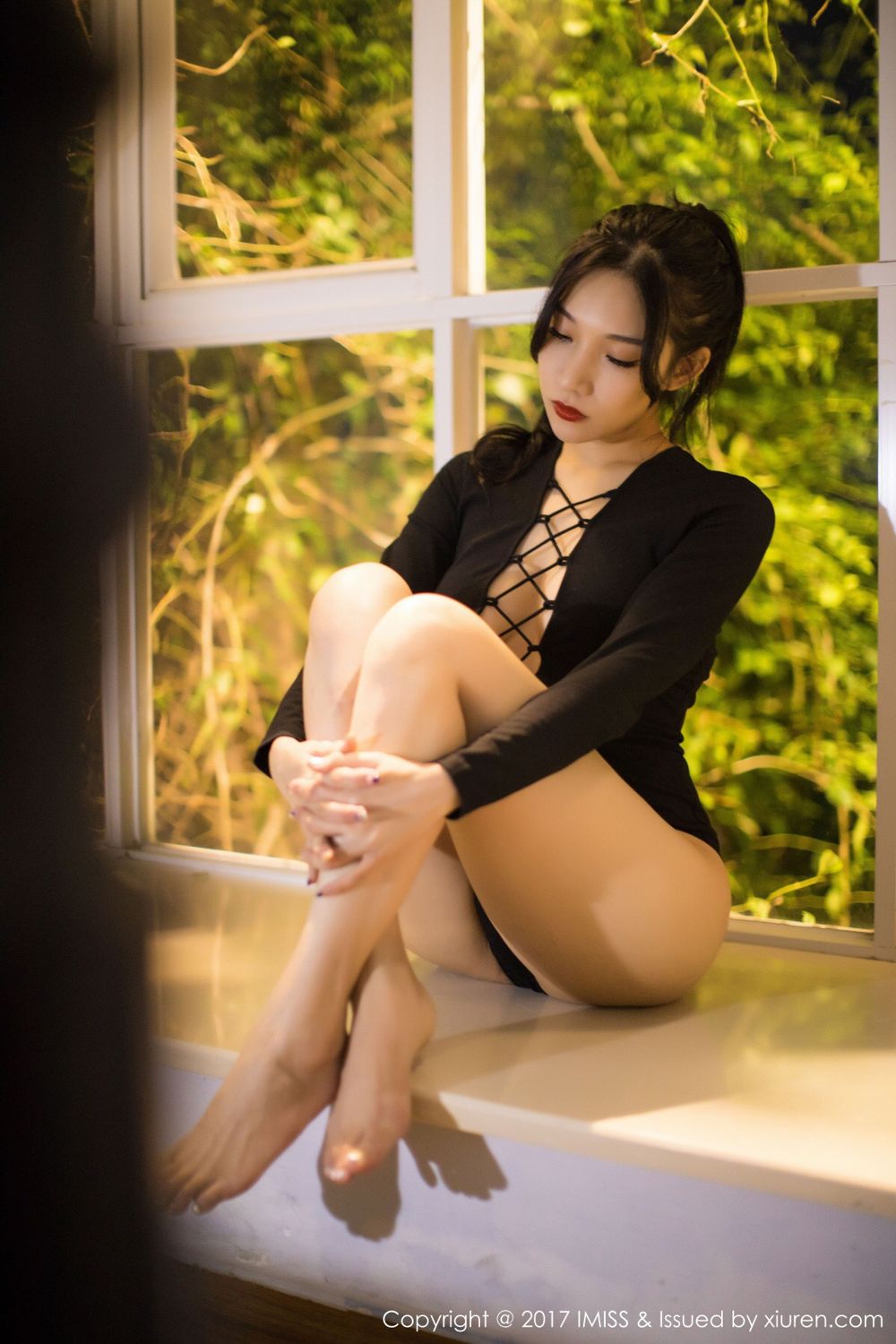 模特小狐狸Sica 黑色内衣妖娆曲线