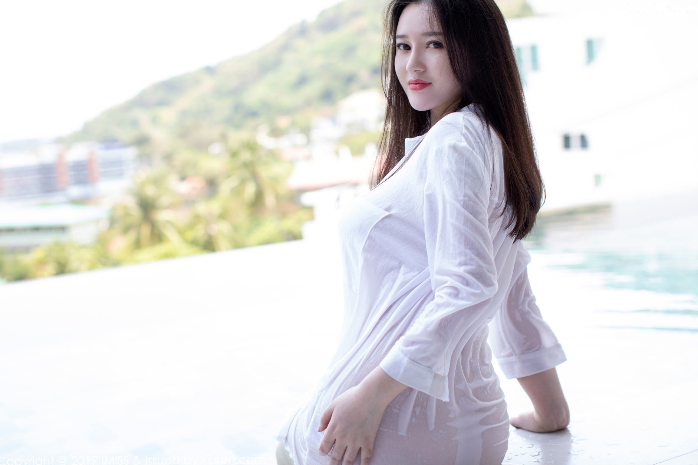 Gallery - IMiss爱蜜社 - Honey Club  恩一：普吉岛泳池白衬衣湿身真空写真，室内性感黑丝诱惑，大尺度御姐私房照爱蜜社 - Honey Club 性感湿身泳池大尺度 恩一女神私房照_秀色女神 - image 27