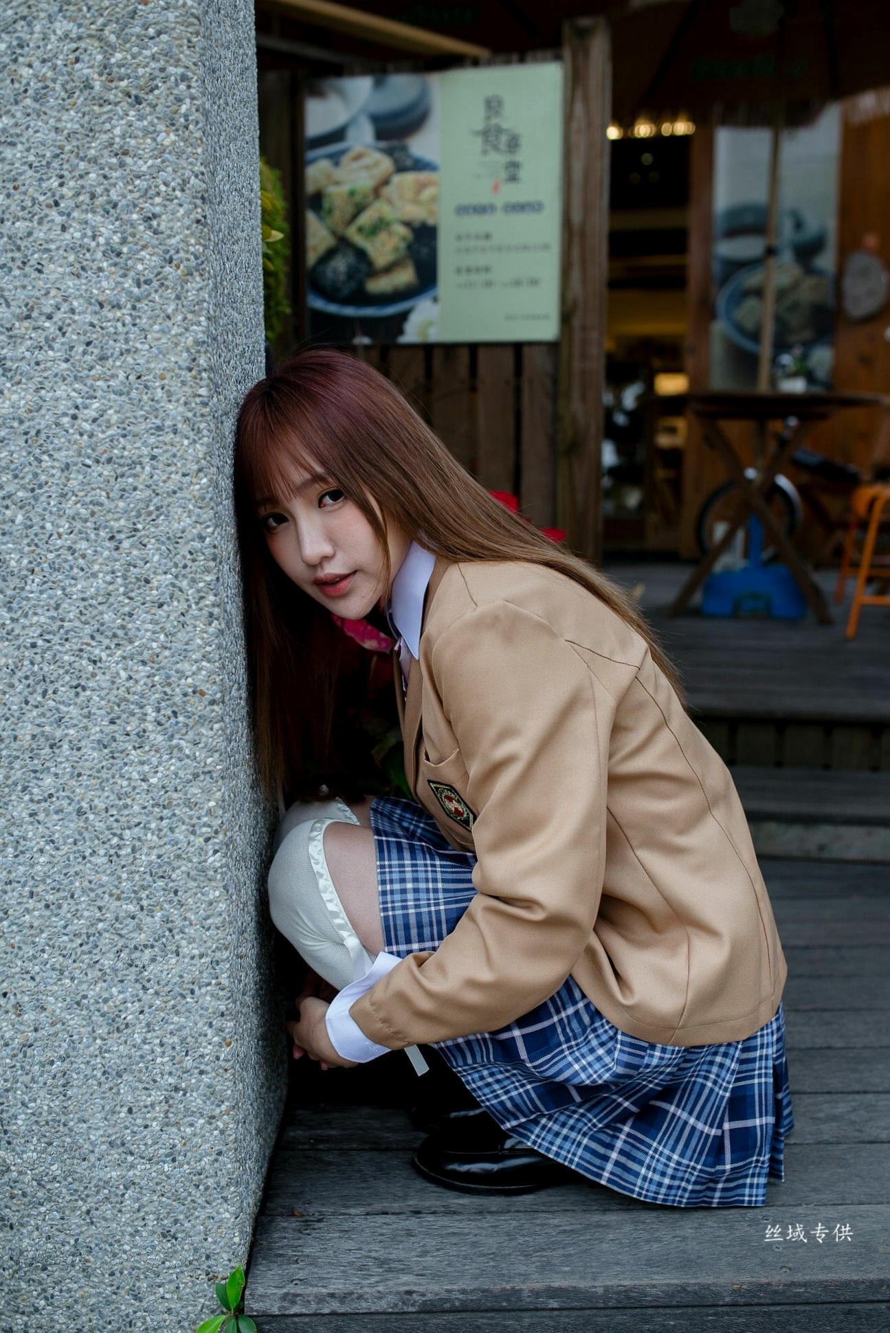 Gallery - 台湾美少女比比儿《清新学妹》青春校服街拍写真集，演绎日系校园风，尽显女神清纯气质[47P]台湾清新校服街拍美腿 比比儿女神私房照_秀色女神 - image 41
