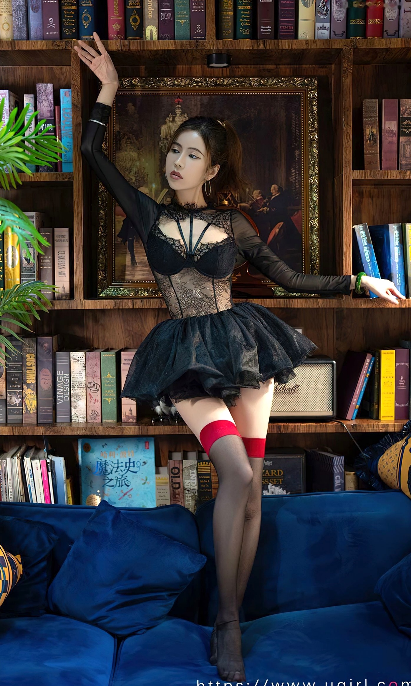 Gallery - UGirlsApp尤果圈 - Chiness Model 爱尤物 - Love Beauty -2793-田小燕《无限回响》黑色蕾丝私房写真，气质女神深邃诱惑，红边丝袜美腿尽显性感风情爱尤物 - Love Beauty 性感诱惑丝袜私房照冷艳 田小燕女神私房照_秀色女神 - image 5