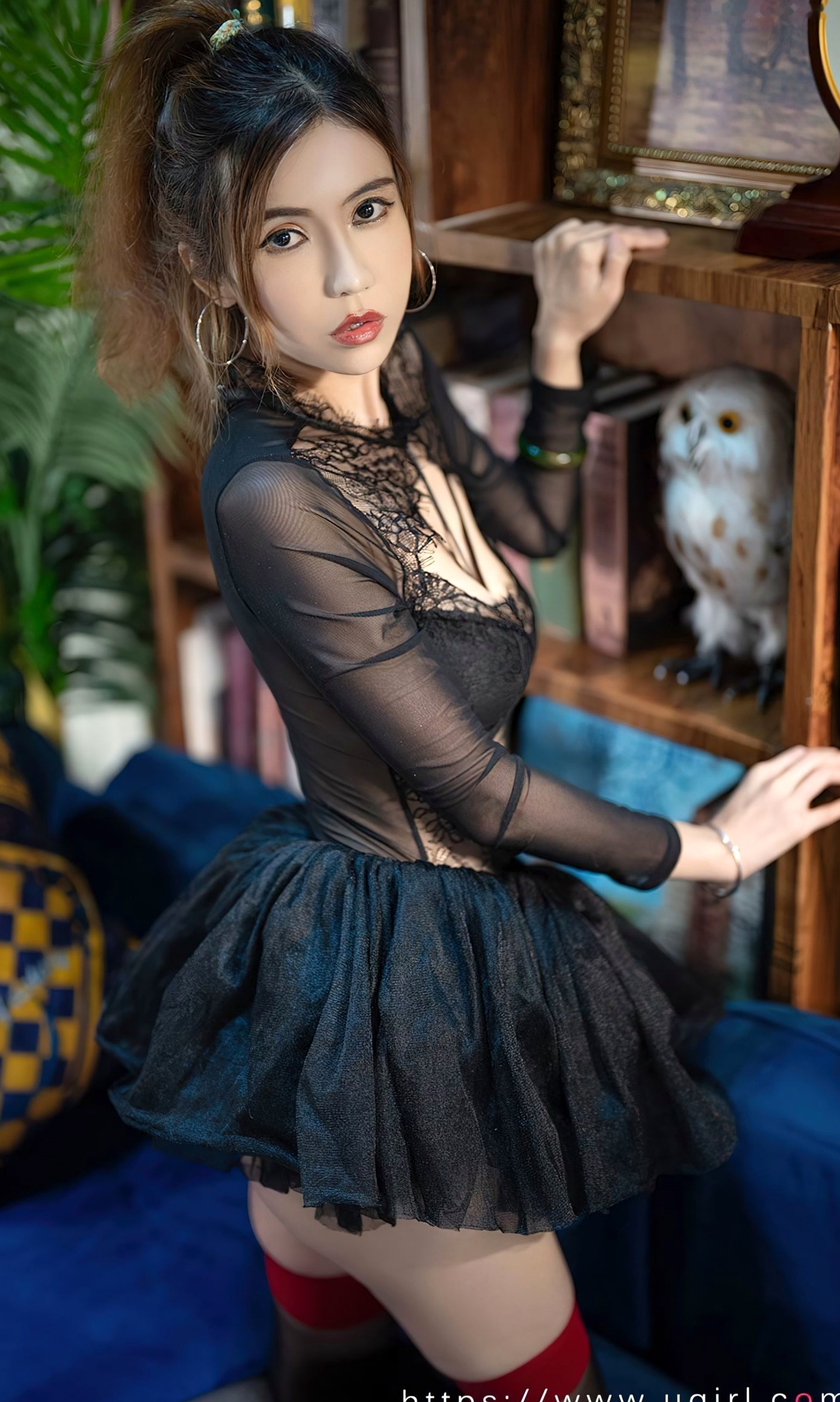 Gallery - UGirlsApp尤果圈 - Chiness Model 爱尤物 - Love Beauty -2793-田小燕《无限回响》黑色蕾丝私房写真，气质女神深邃诱惑，红边丝袜美腿尽显性感风情爱尤物 - Love Beauty 性感诱惑丝袜私房照冷艳 田小燕女神私房照_秀色女神 - image 19