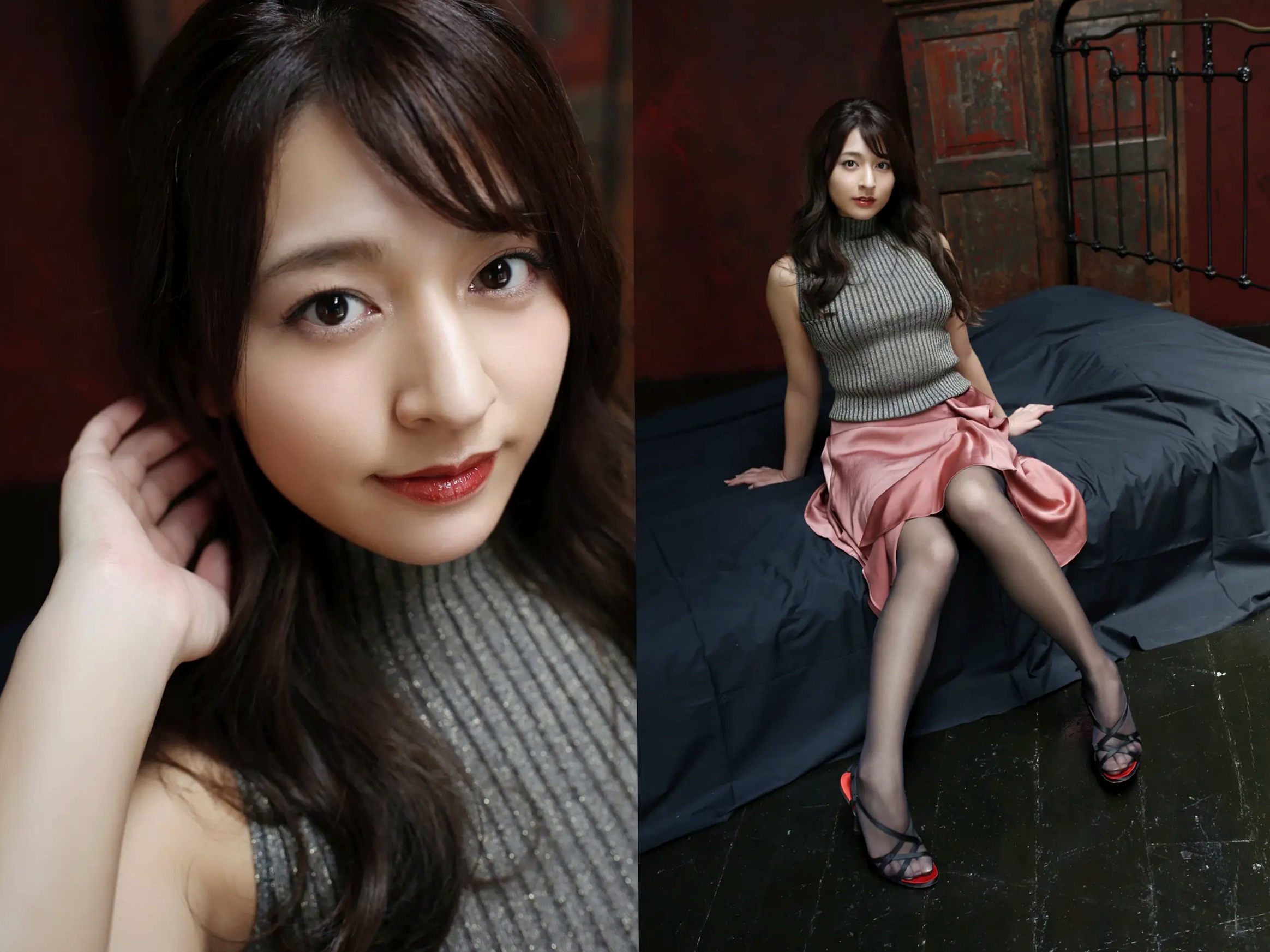 徳江かな - 紅唇 性感黑丝吊带私房写真 极品女神魅惑大尺度