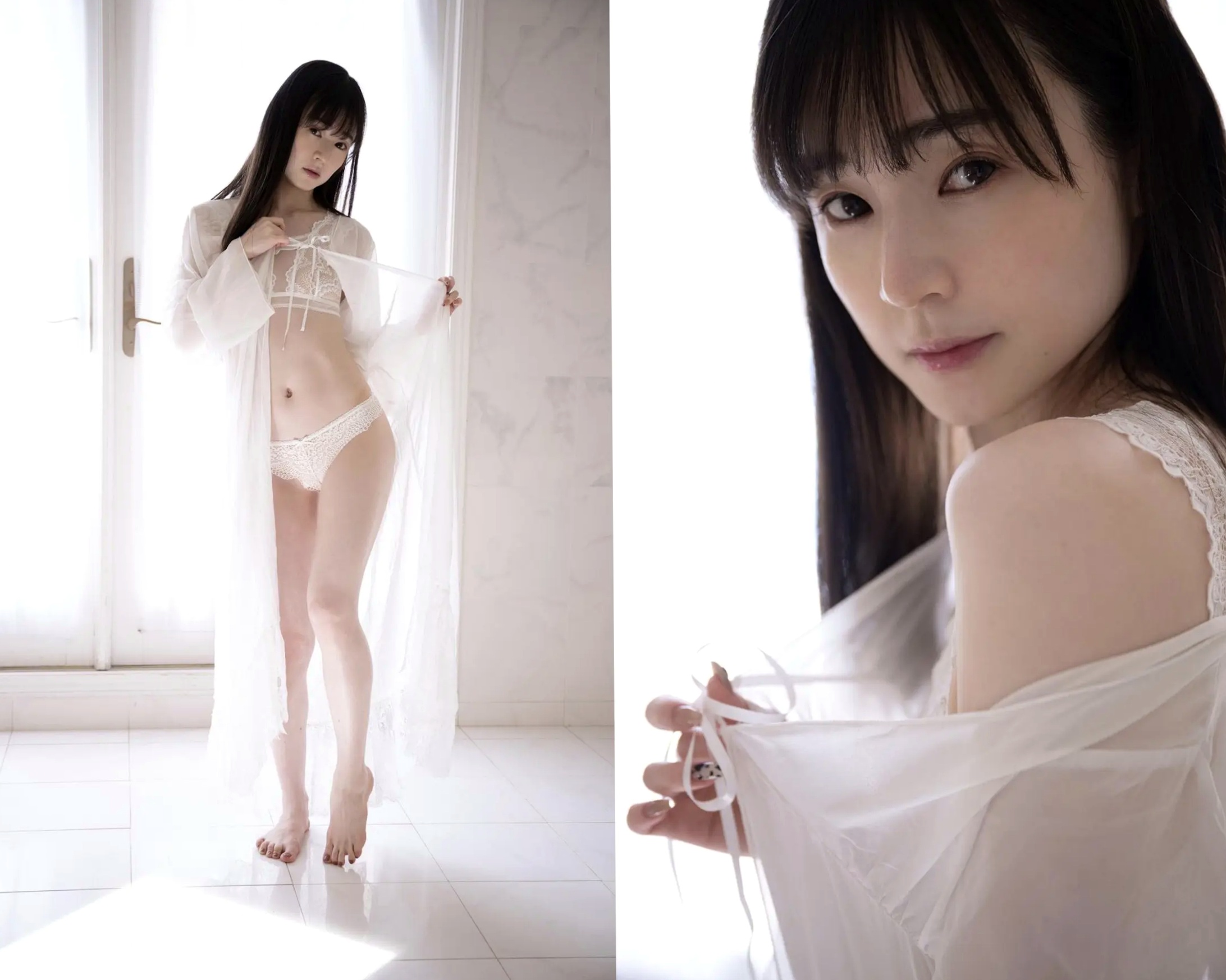 近衛りこ - きれいなひと | 日系清新白色蕾丝内衣居家私房写真