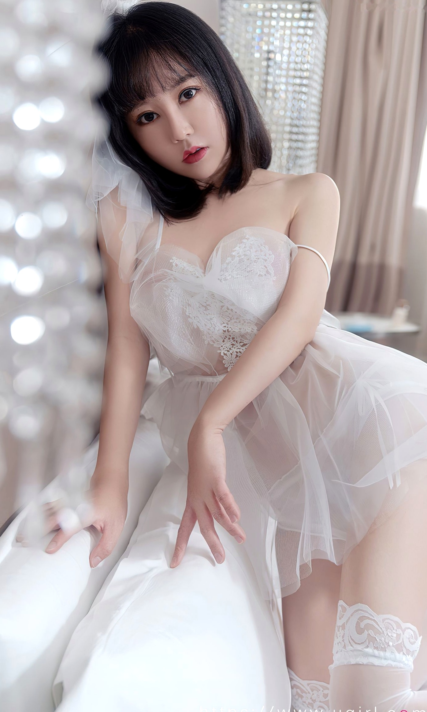 Gallery - UGirlsApp尤果圈 - Chiness Model 爱尤物 - Love Beauty -2555-夏瑶-《四月里的微风》纯白蕾丝新娘装私房写真爱尤物 - Love Beauty 私房照诱惑白嫩无圣光尤物 慕晴儿女神私房照_秀色女神 - image 9