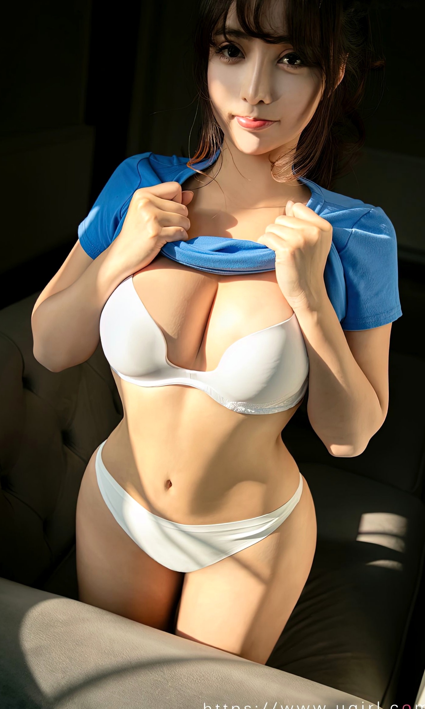 Gallery - UGirlsApp尤果圈 - Chiness Model 爱尤物 - Love Beauty -2542-小喜-《关于你》私房室内写真：蓝衣少女尽显极致诱惑，呈现白嫩曲线，完美捕捉人间尤物魅力爱尤物 - Love Beauty 尤物性感诱惑私房照白嫩 小喜女神私房照_秀色女神 - image 23