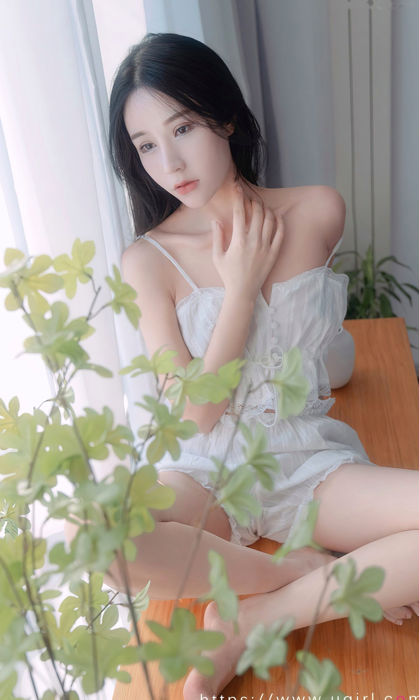 Gallery - 尤果圈 - Chiness Model -茯苓《春心》私房写真，清纯少女居家风格，轻柔蕾丝家居服清新治愈，温柔慵懒尽显爱尤物 - Love Beauty 清新私房照治愈系家居尤果网 - Chiness Model  茯苓女神私房照_秀色女神 - image 7