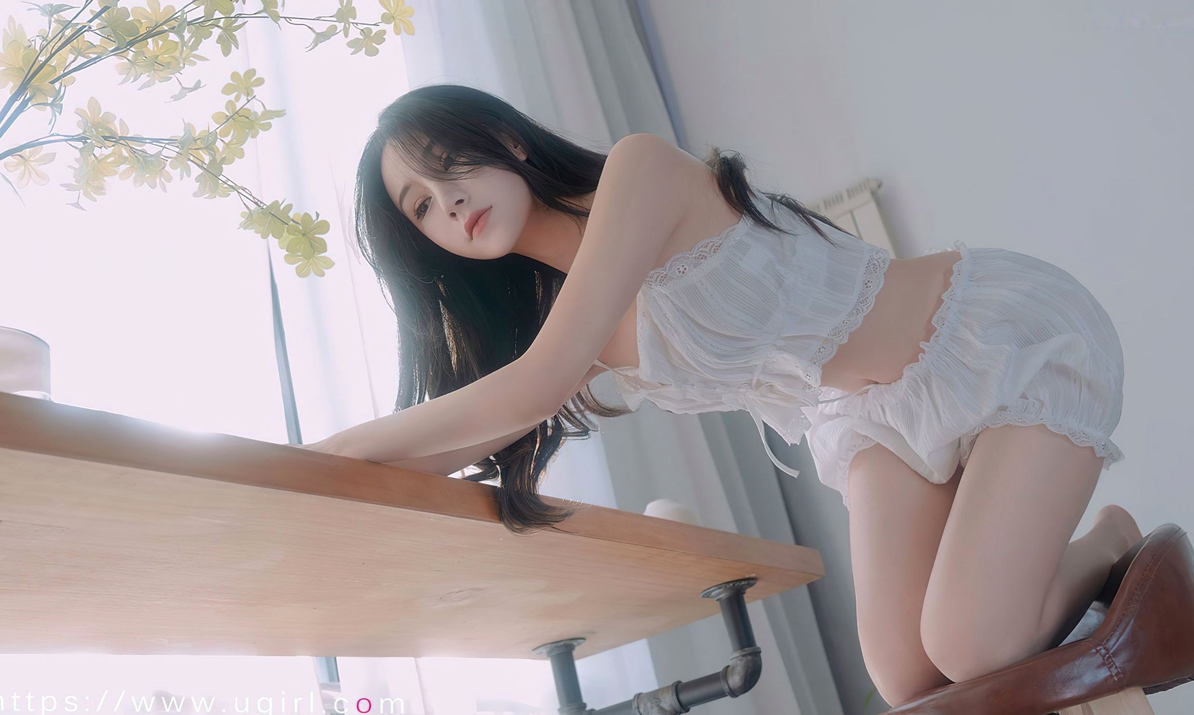 Gallery - 尤果圈 - Chiness Model -茯苓《春心》私房写真，清纯少女居家风格，轻柔蕾丝家居服清新治愈，温柔慵懒尽显爱尤物 - Love Beauty 清新私房照治愈系家居尤果网 - Chiness Model  茯苓女神私房照_秀色女神 - image 23