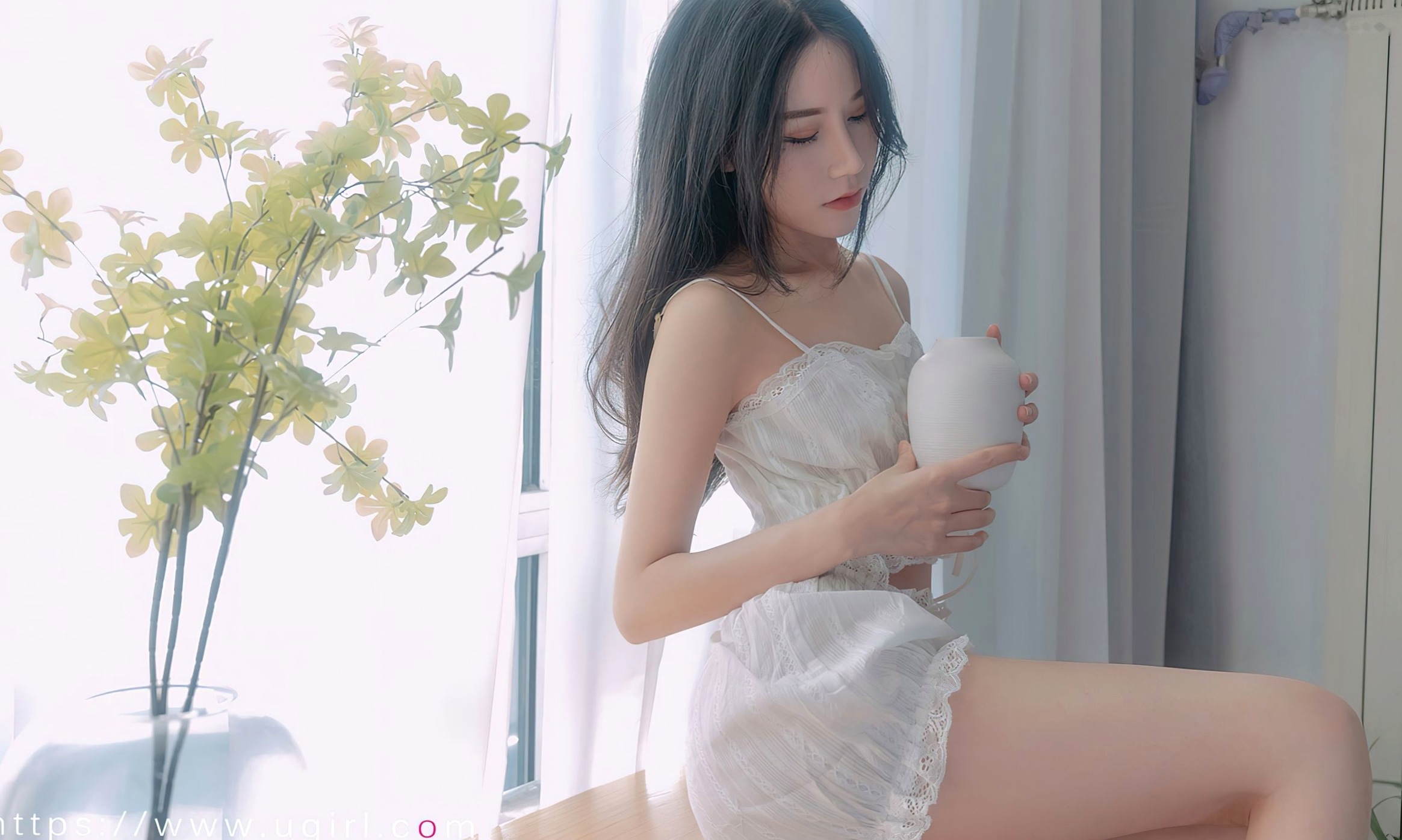 Gallery - 尤果圈 - Chiness Model -茯苓《春心》私房写真，清纯少女居家风格，轻柔蕾丝家居服清新治愈，温柔慵懒尽显爱尤物 - Love Beauty 清新私房照治愈系家居尤果网 - Chiness Model  茯苓女神私房照_秀色女神 - image 24
