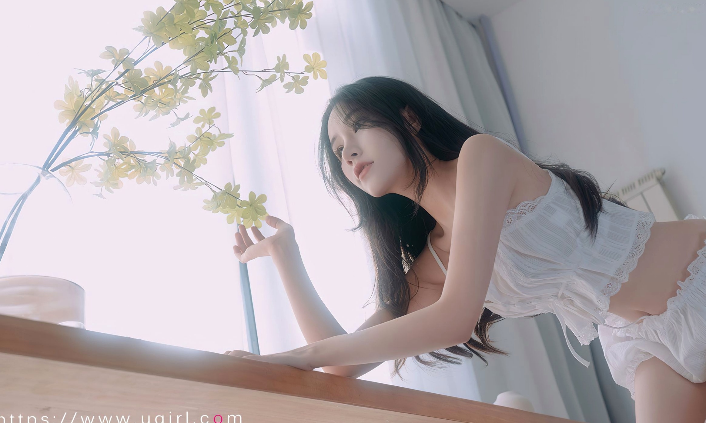 Gallery - 尤果圈 - Chiness Model -茯苓《春心》私房写真，清纯少女居家风格，轻柔蕾丝家居服清新治愈，温柔慵懒尽显爱尤物 - Love Beauty 清新私房照治愈系家居尤果网 - Chiness Model  茯苓女神私房照_秀色女神 - image 30