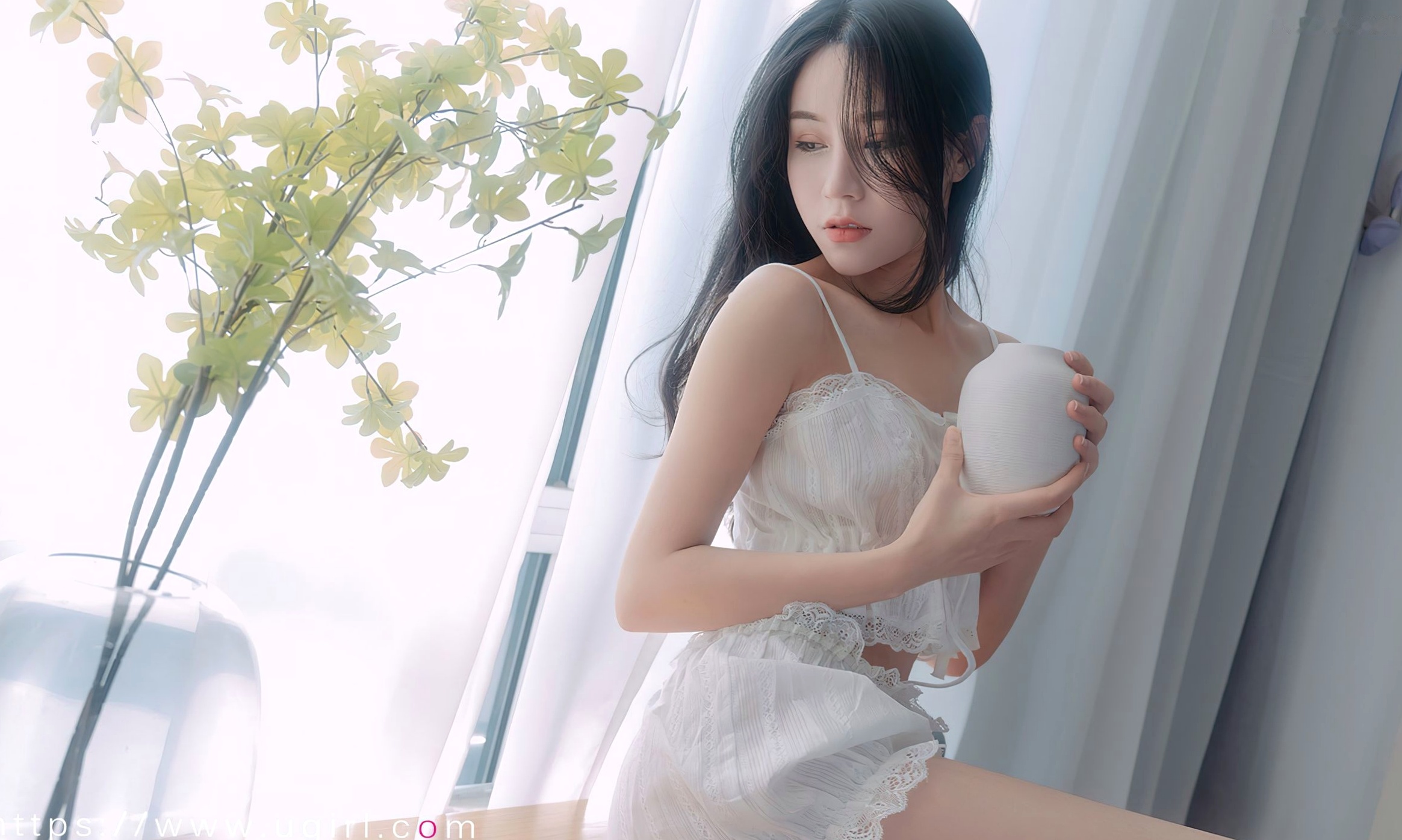 Gallery - 尤果圈 - Chiness Model -茯苓《春心》私房写真，清纯少女居家风格，轻柔蕾丝家居服清新治愈，温柔慵懒尽显爱尤物 - Love Beauty 清新私房照治愈系家居尤果网 - Chiness Model  茯苓女神私房照_秀色女神 - image 33