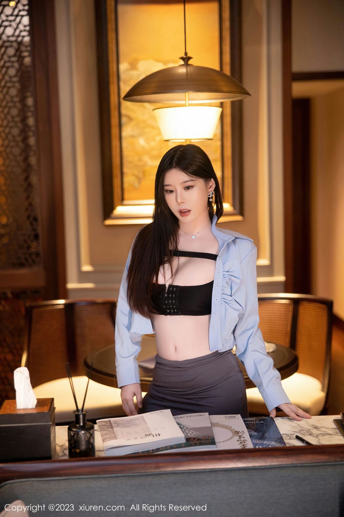 [XiuRen]高清写真图 2023.01.31 No.6196 白茹雪 黑丝短裙
