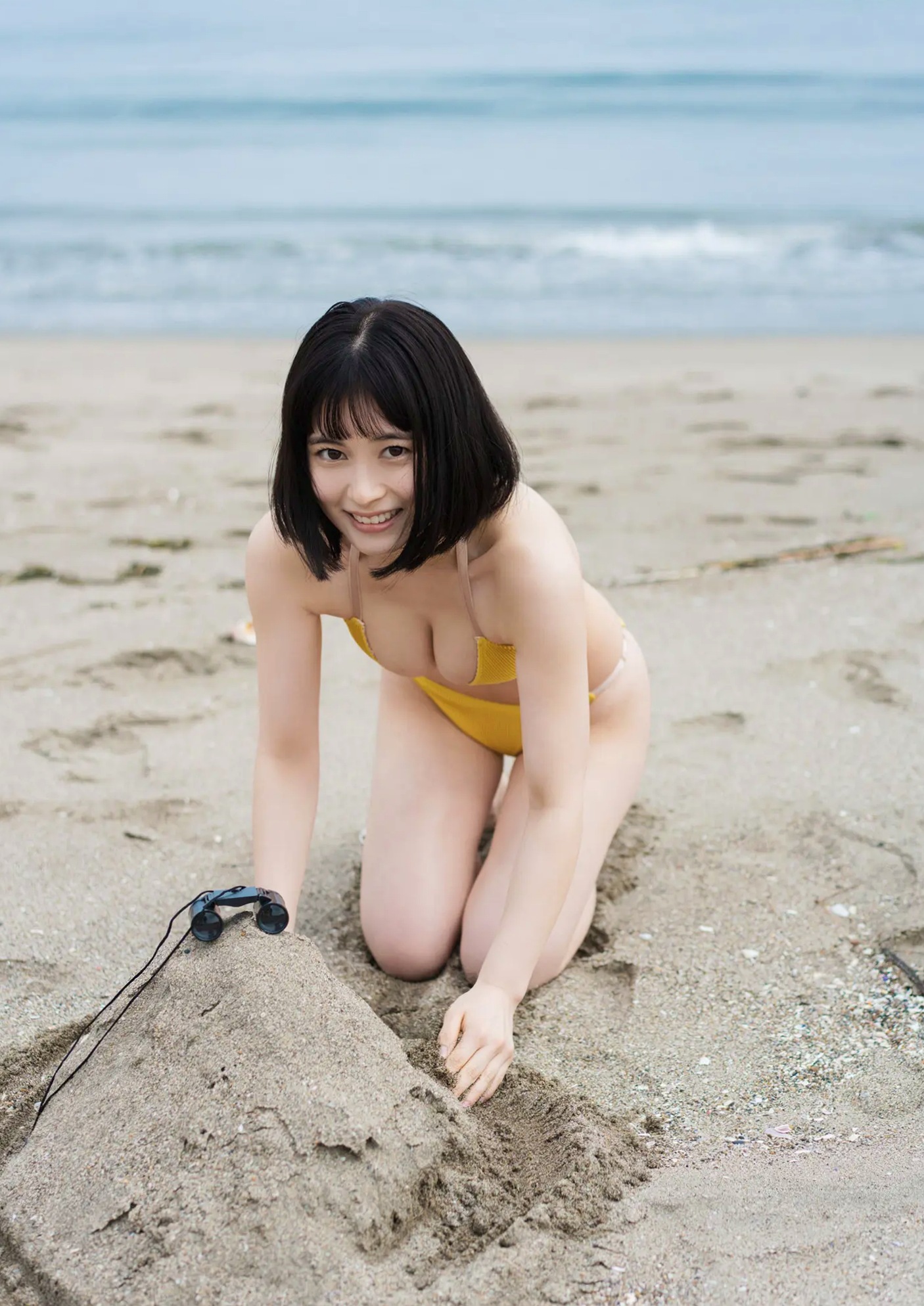 大久保桜子 - Gテレデジタル！[44P] 海边沙滩黄色比基尼性感清纯写真