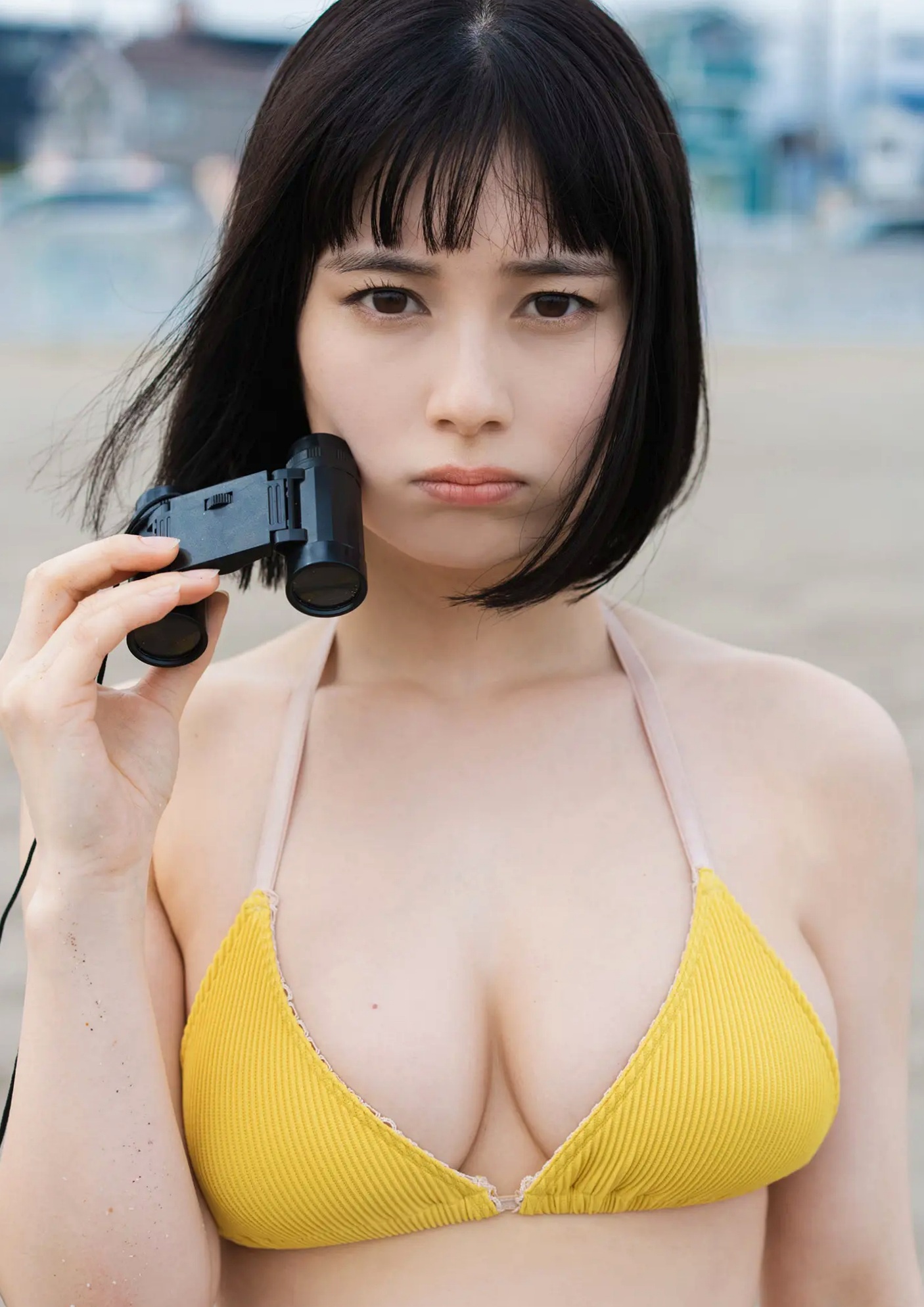 大久保桜子 - Gテレデジタル！[44P] 海边沙滩黄色比基尼性感清纯写真